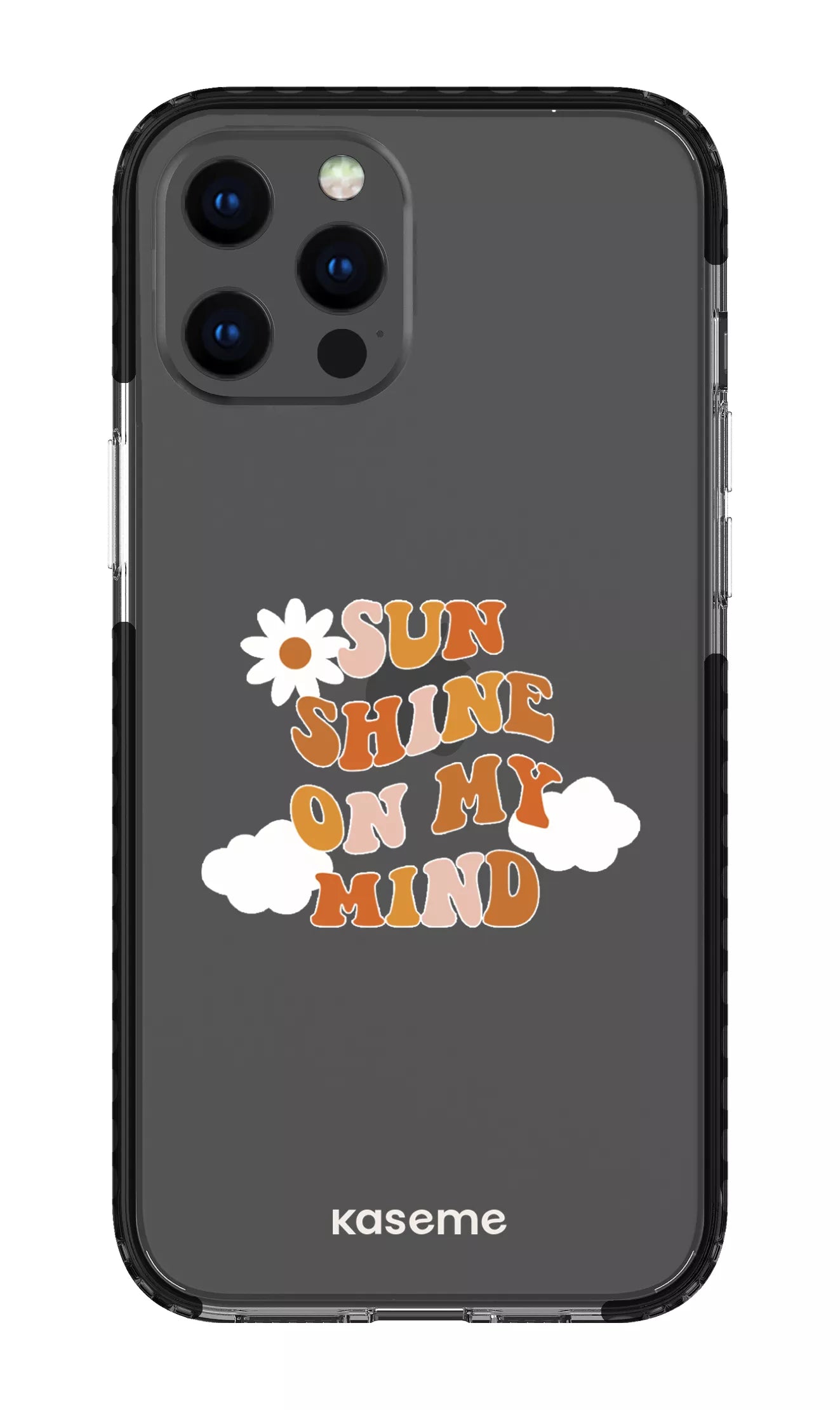 iPhone 12 Pro Max Clear Case - Black Cheerful Clear Case -