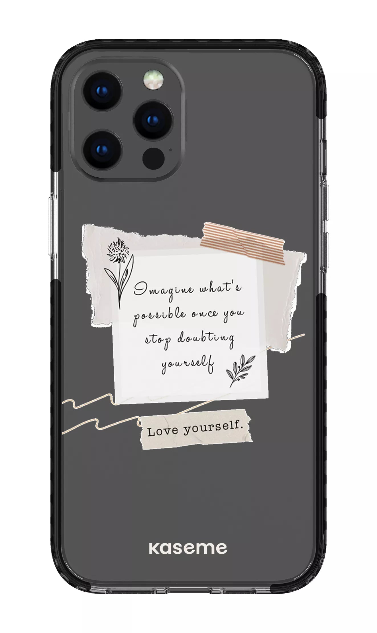 iPhone 12 Pro Max Clear Case - Black Faith Clear Case -