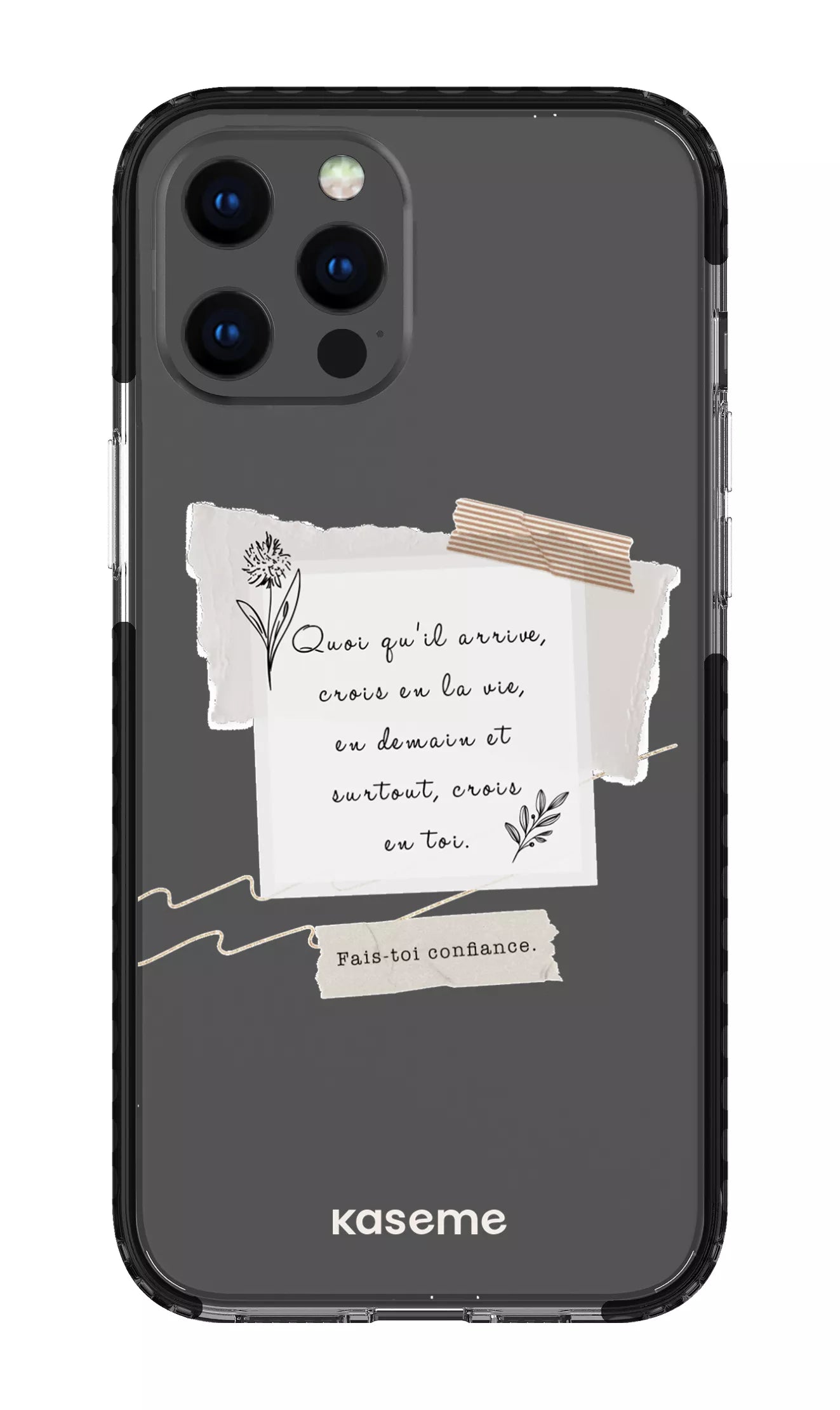 iPhone 12 Pro Max Clear Case - Black Foi Clear Case -