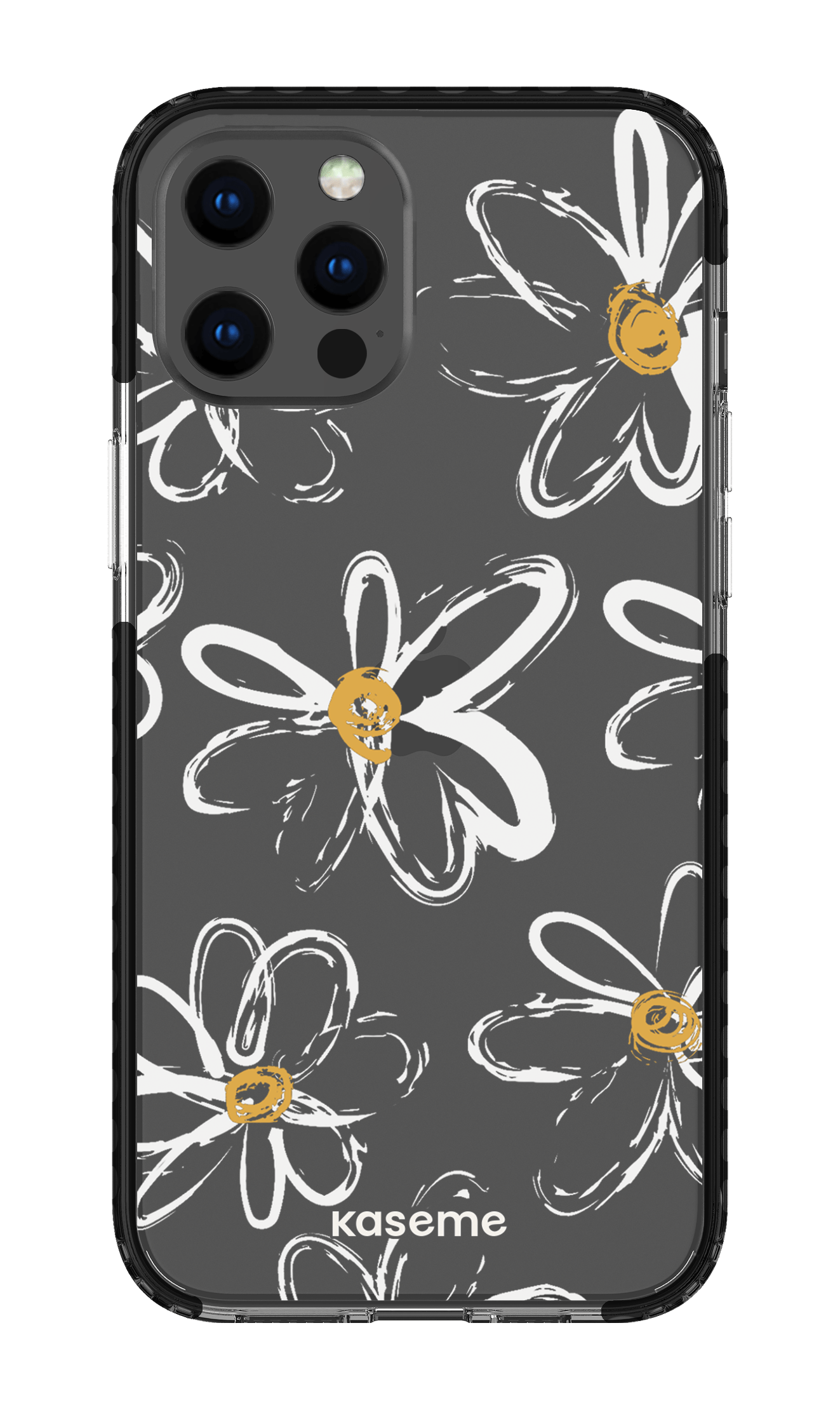 iPhone 12 Pro Max Clear Case - Black Give me flowers Clear Case -