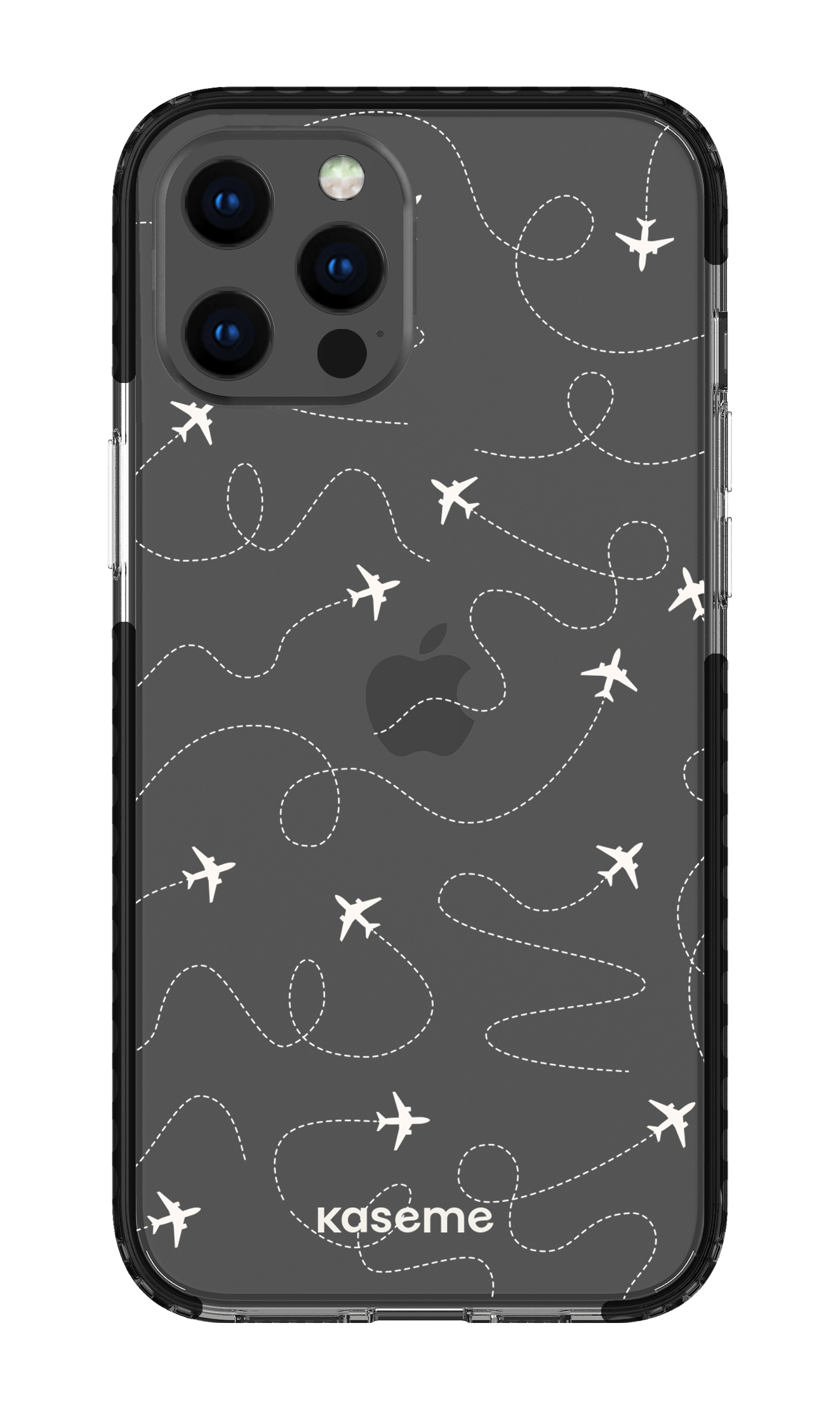 iPhone 12 Pro Max Clear Case - Black Globetrotter Clear Case -