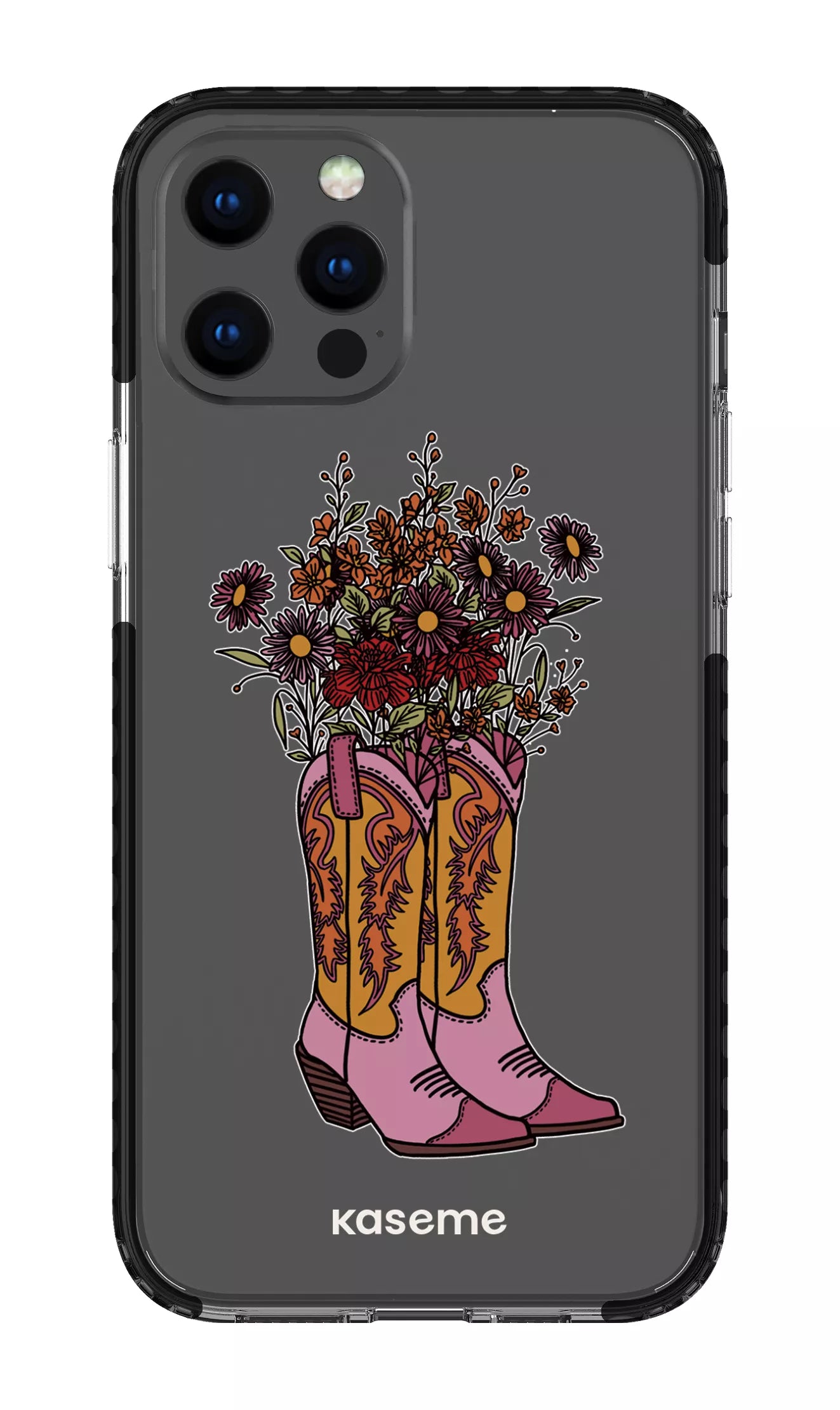 iPhone 12 Pro Max Clear Case - Black Howdy Clear Case -