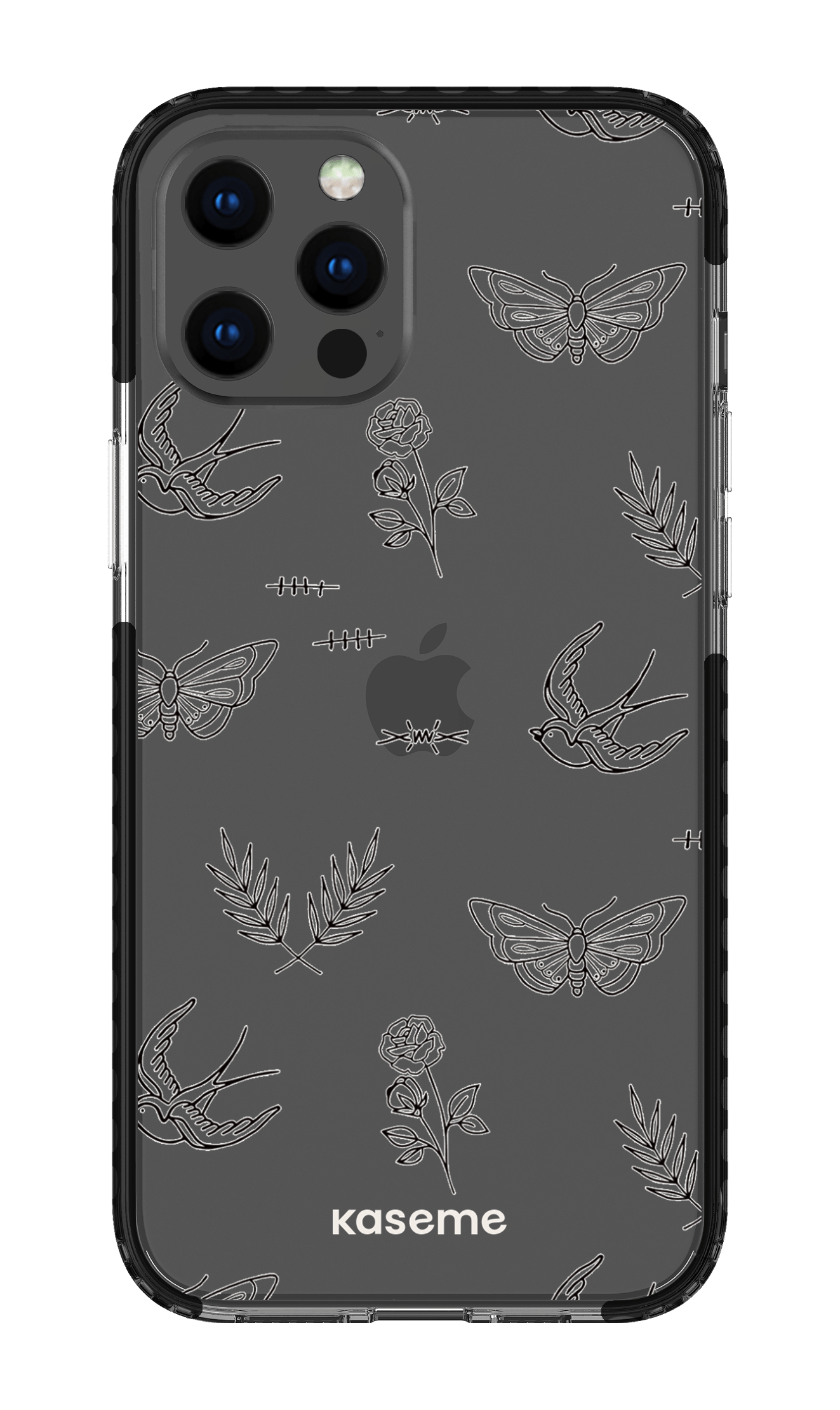 iPhone 12 Pro Max Clear Case - Black Ink Clear Case -