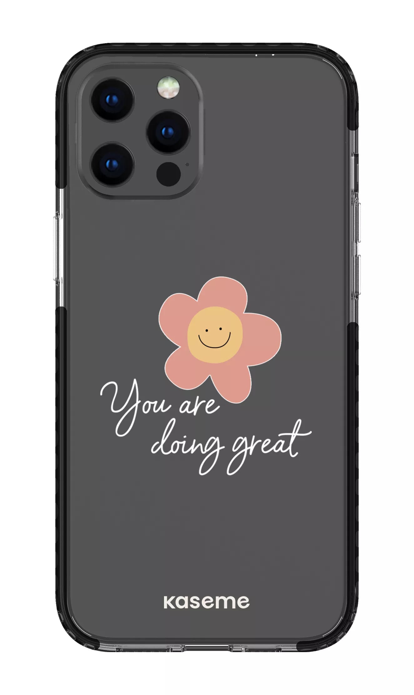 iPhone 12 Pro Max Clear Case - Black Keep going Clear Case -