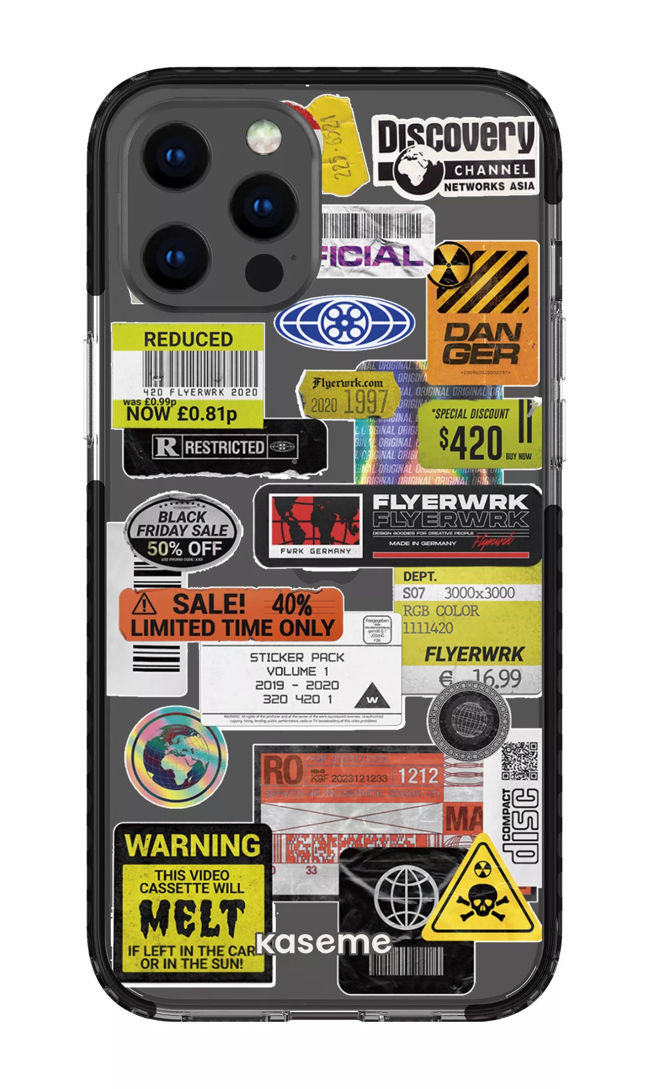 iPhone 12 Pro Max Clear Case - Black Melt Clear Case -