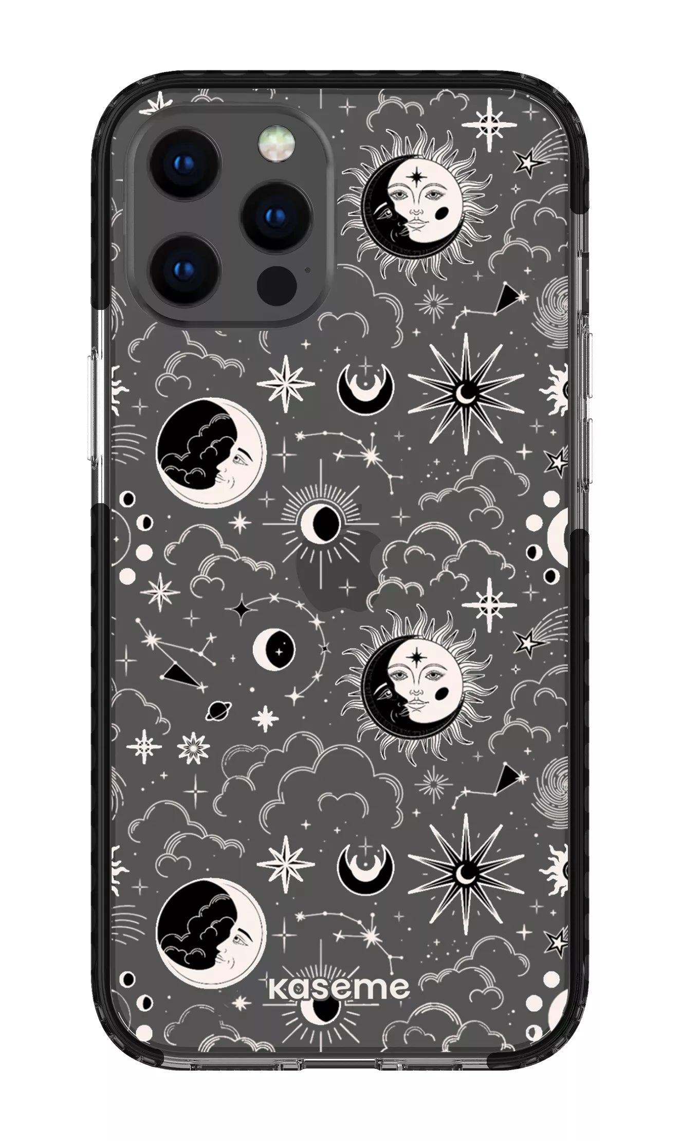 iPhone 12 Pro Max Clear Case - Black Milky Way White Clear Case -