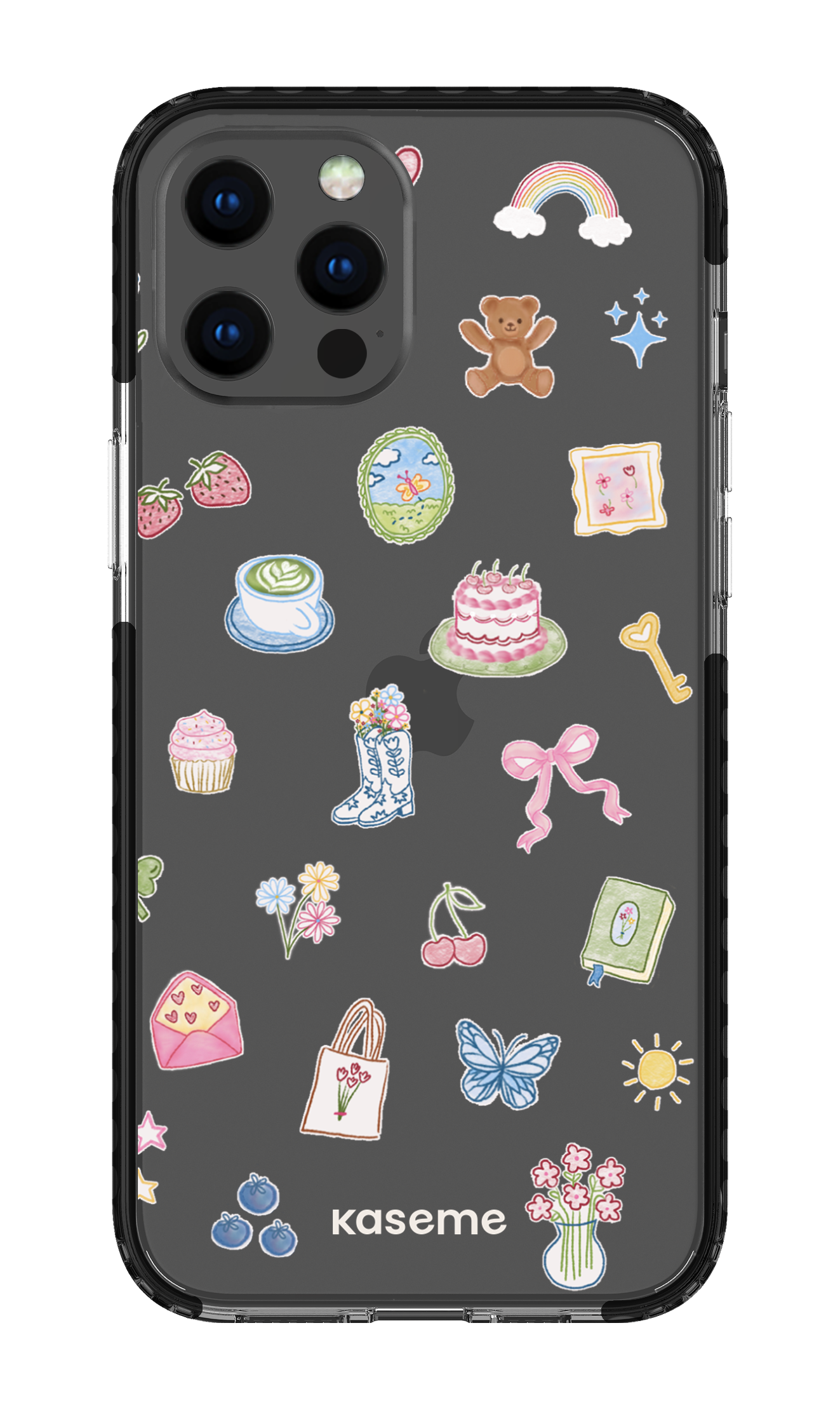 iPhone 12 Pro Max Clear Case - Black Poetry Clear Case -