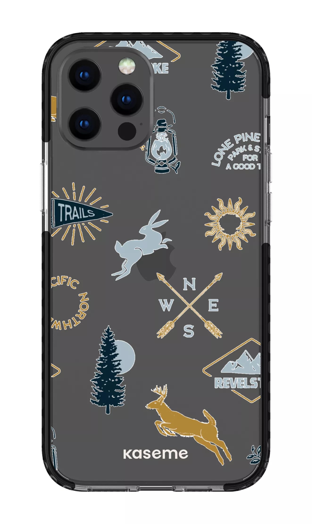 iPhone 12 Pro Max Clear Case - Black Revelstoke white Clear Case -