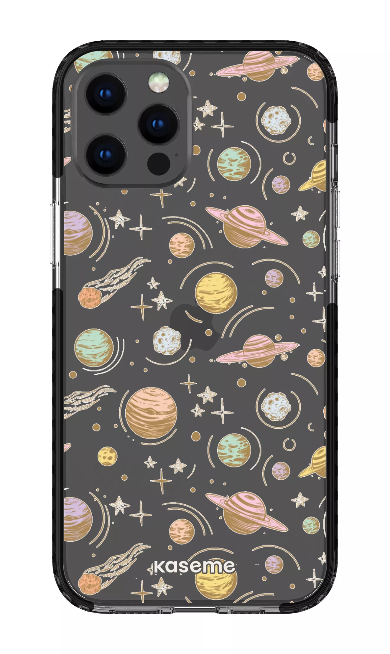 iPhone 12 Pro Max Clear Case - Black Solar Clear Case -