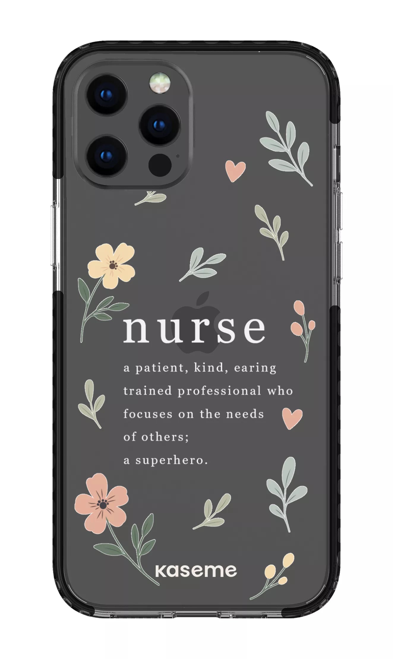 iPhone 12 Pro Max Clear Case - Black With Heart Clear Case -