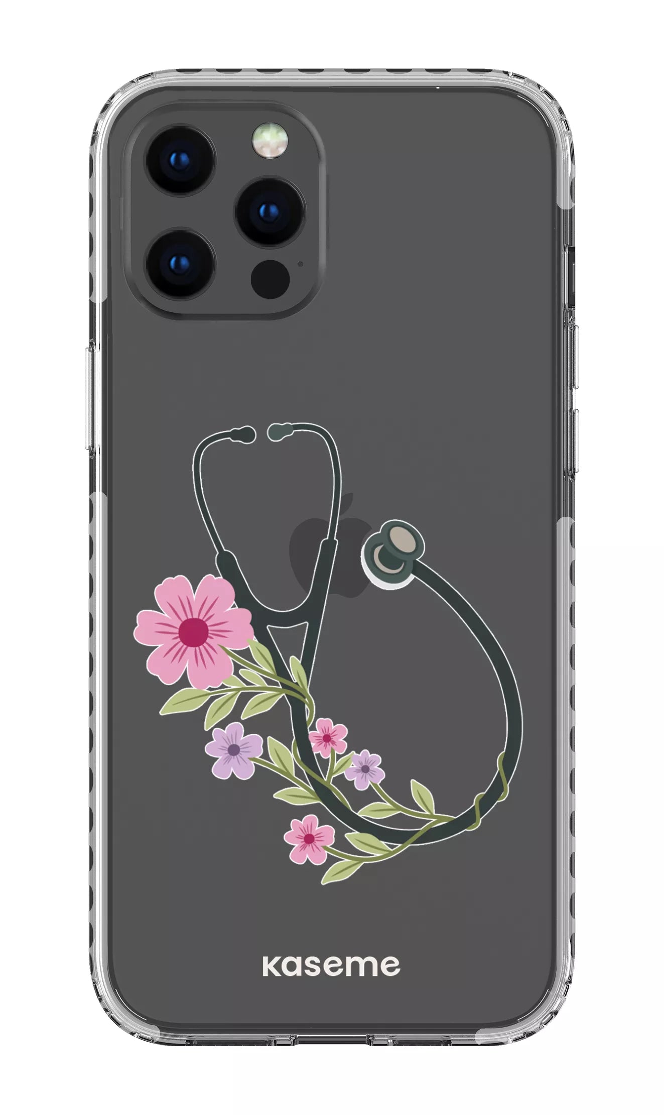 iPhone 12 Pro Max Clear Case - White Blossom Beat Clear Case -