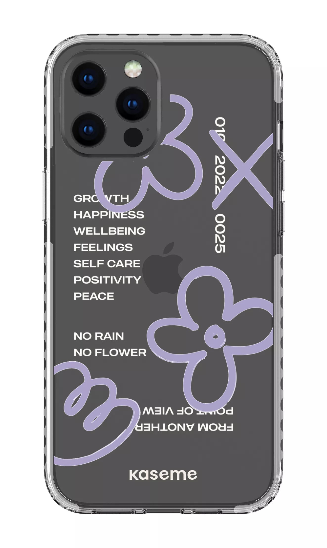 iPhone 12 Pro Max Clear Case - White Feelings purple Clear Case -