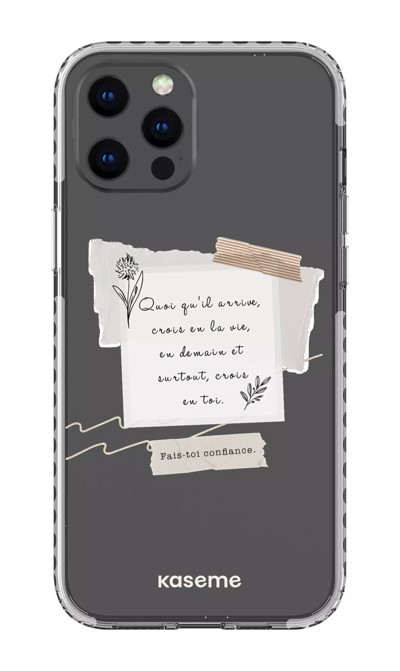 iPhone 12 Pro Max Clear Case - White Foi Clear Case -