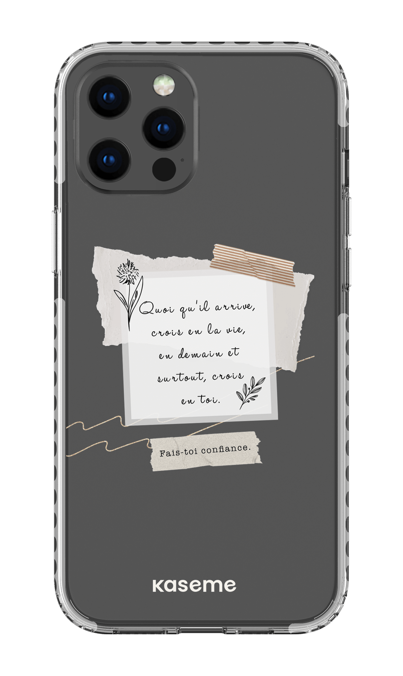 iPhone 12 Pro Max Clear Case - White Foi Clear Case -