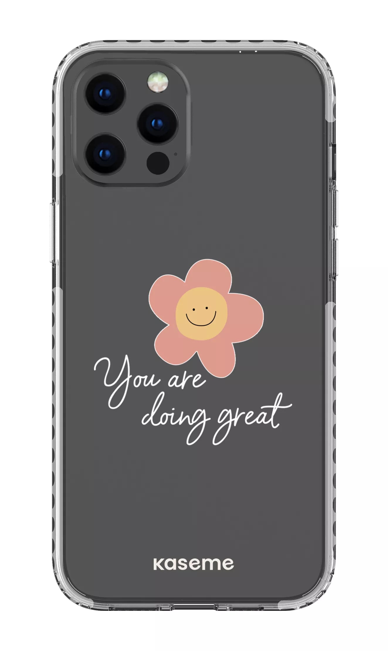 iPhone 12 Pro Max Clear Case - White Keep going Clear Case -