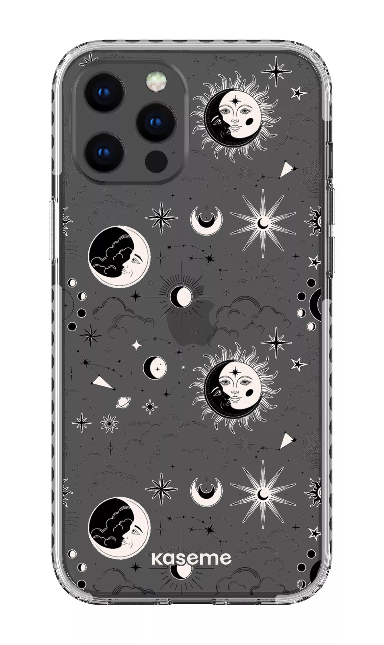 iPhone 12 Pro Max Clear Case - White Milky Way Black Clear Case -