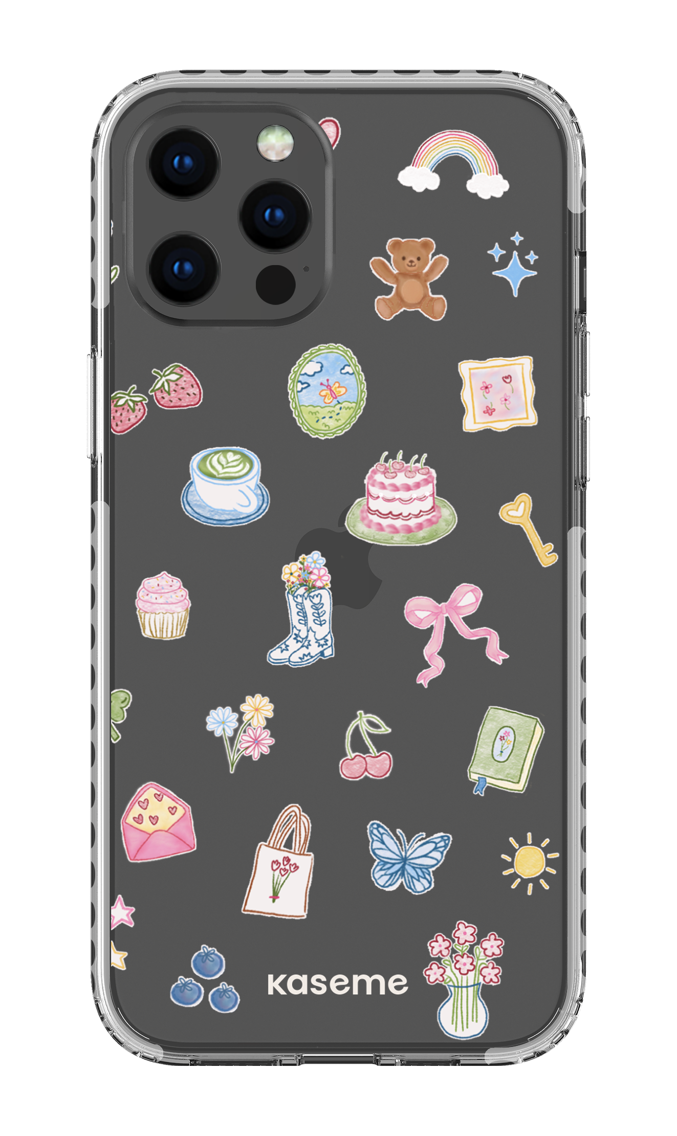 iPhone 12 Pro Max Clear Case - White Poetry Clear Case -