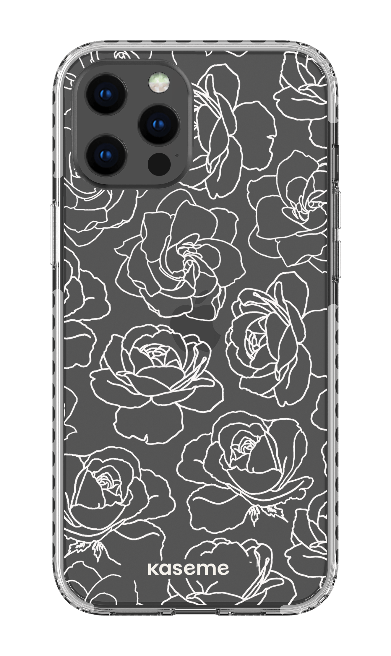 iPhone 12 Pro Max Clear Case - White Polar Flowers Clear Case -