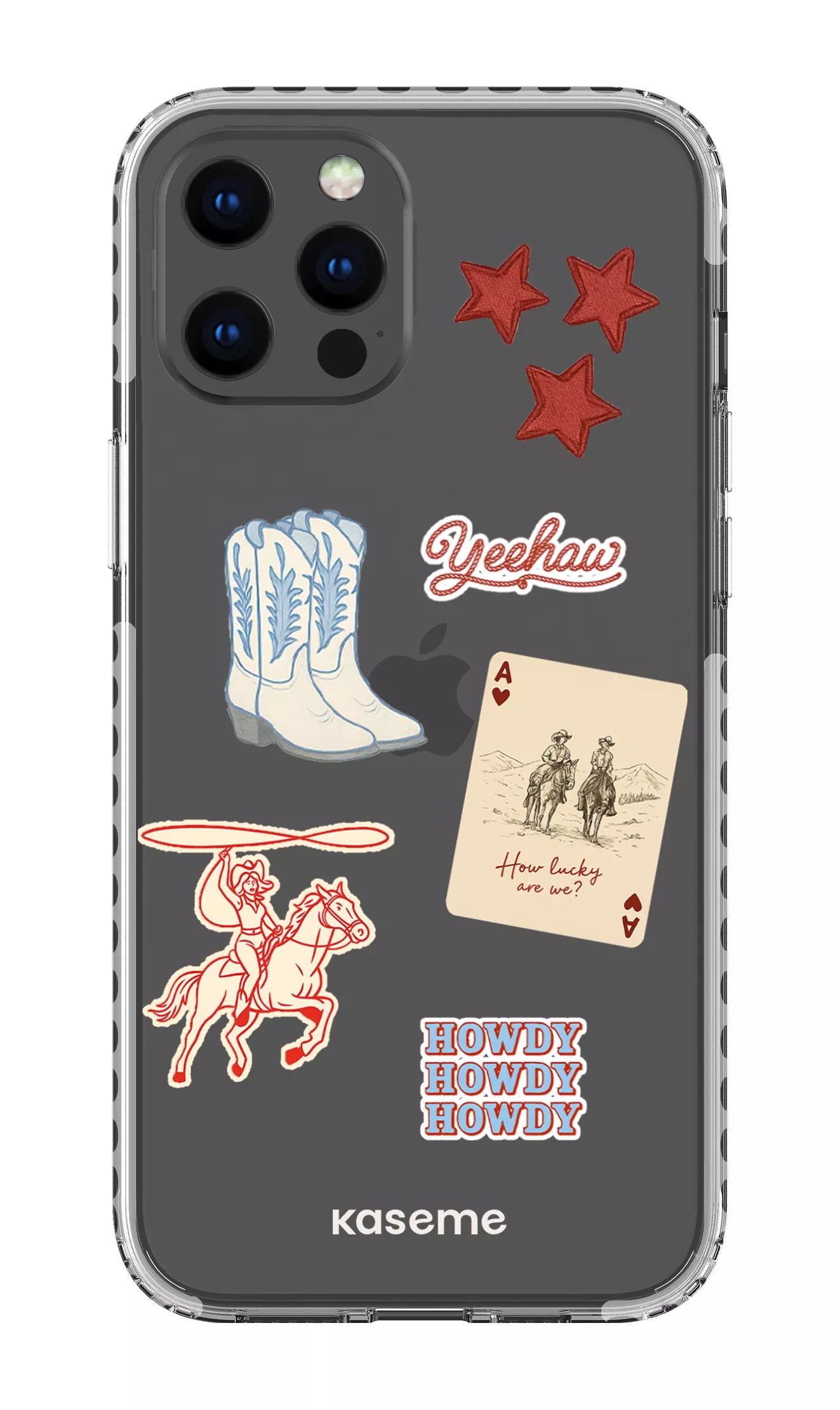 iPhone 12 Pro Max Clear Case - White Yeehaw Clear Case -