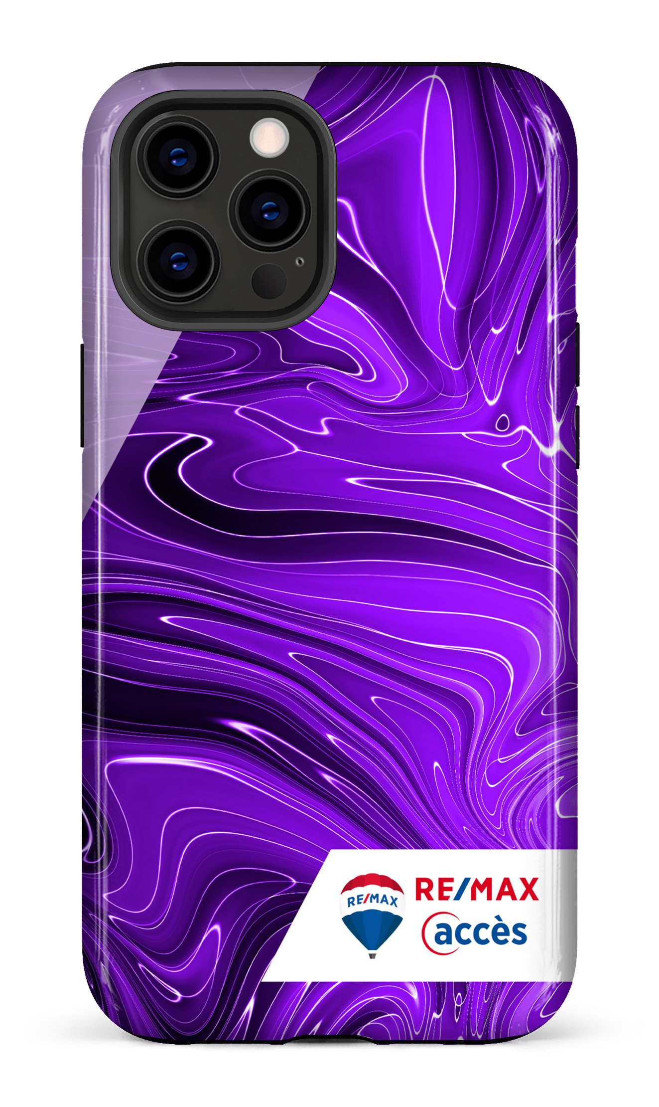 iPhone 12 Pro Max Tough Peinture marbrée sombre violette -