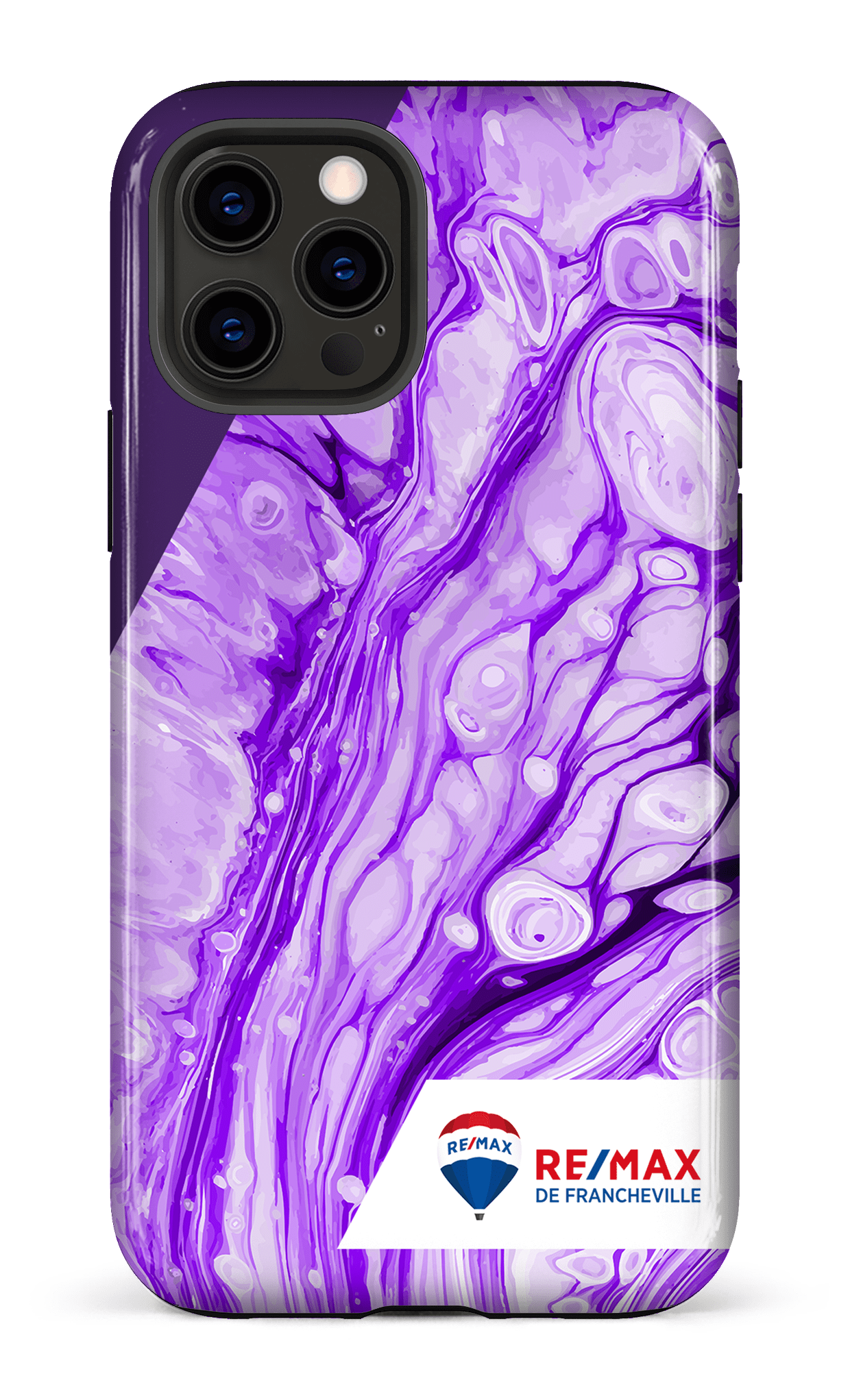 iPhone 12 Pro Tough Peinture marbrée claire violette de Francheville -