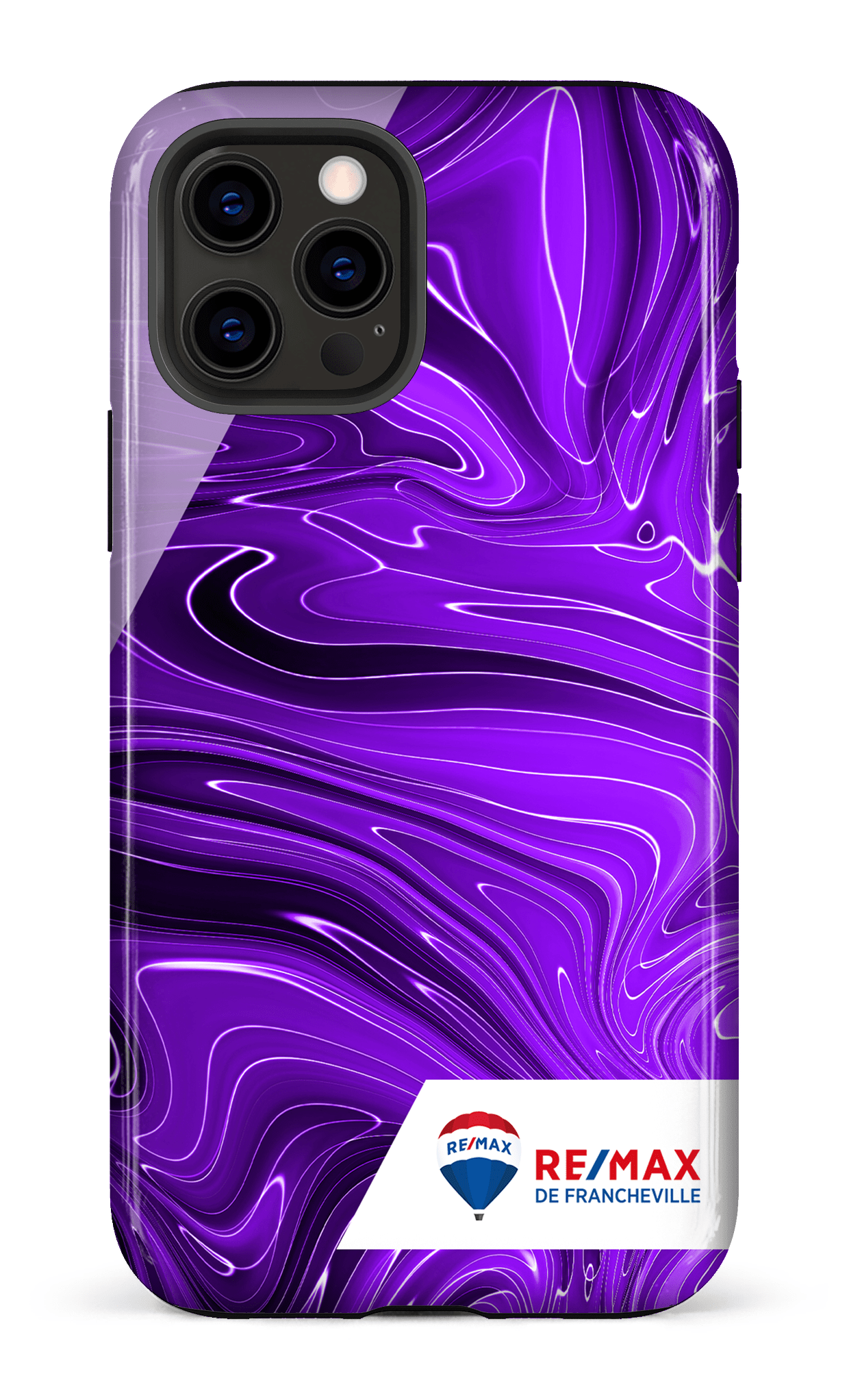 iPhone 12 Pro Tough Peinture marbrée sombre violette de Francheville -