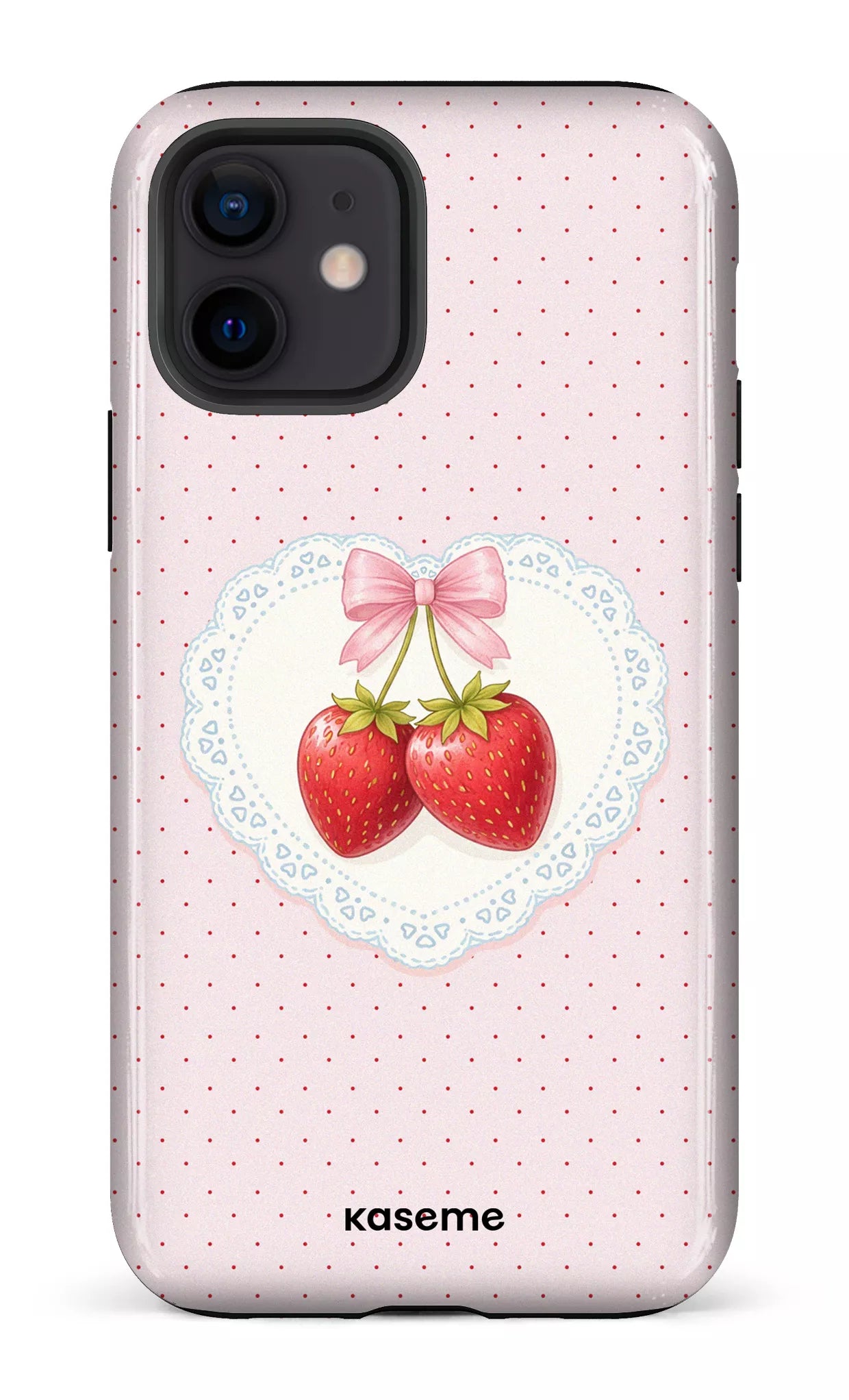 iPhone 12 Tough Fresa Lace Pink -