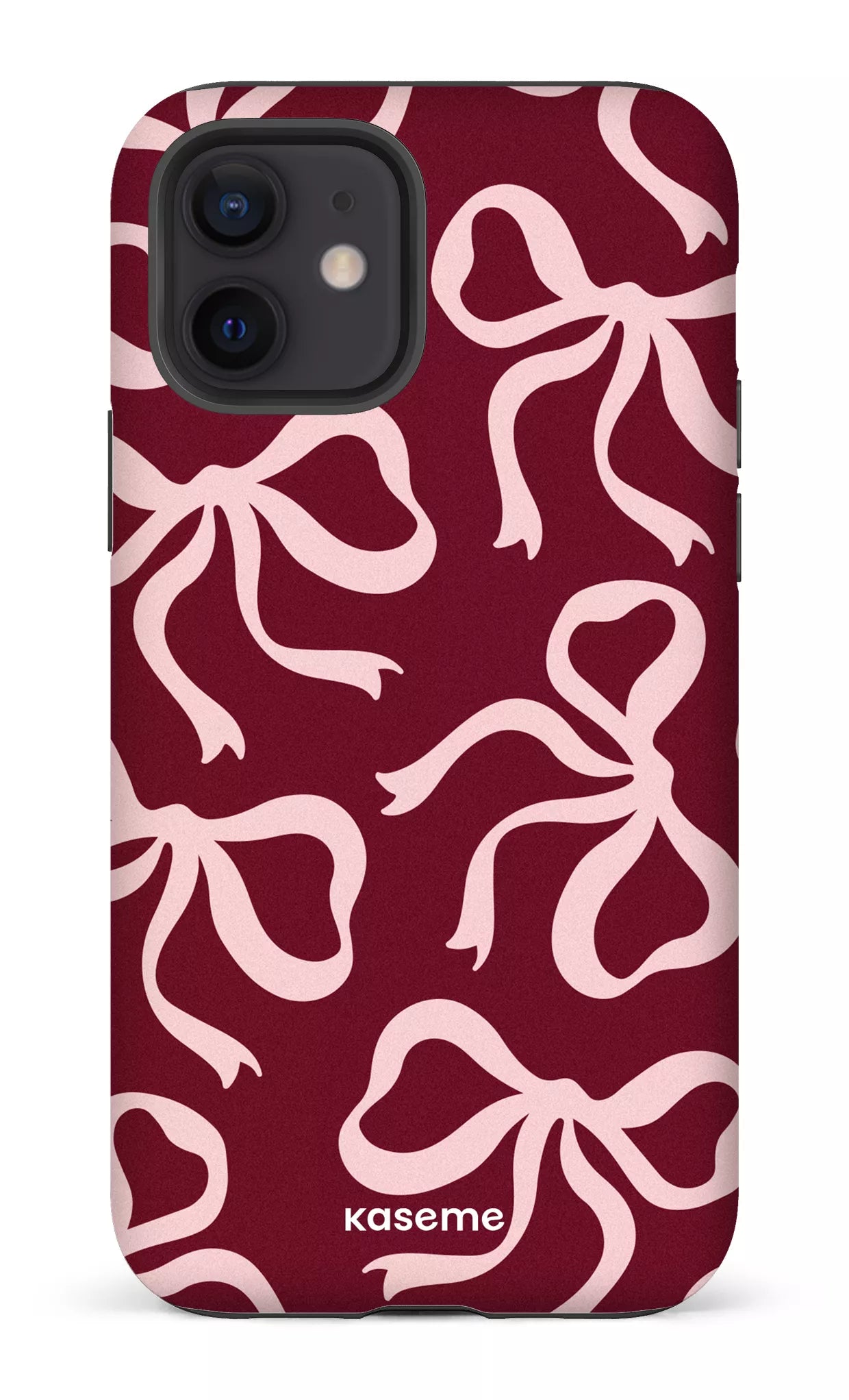 iPhone 12 Tough Matte Lace Burgundy & Pink -