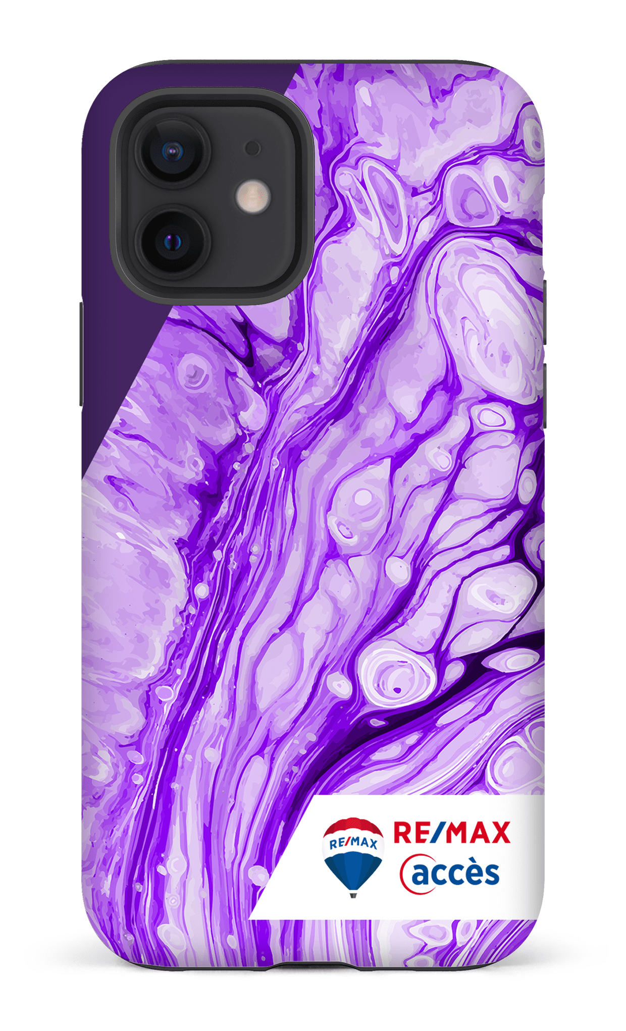 iPhone 12 Tough Matte Peinture marbrée claire violette -