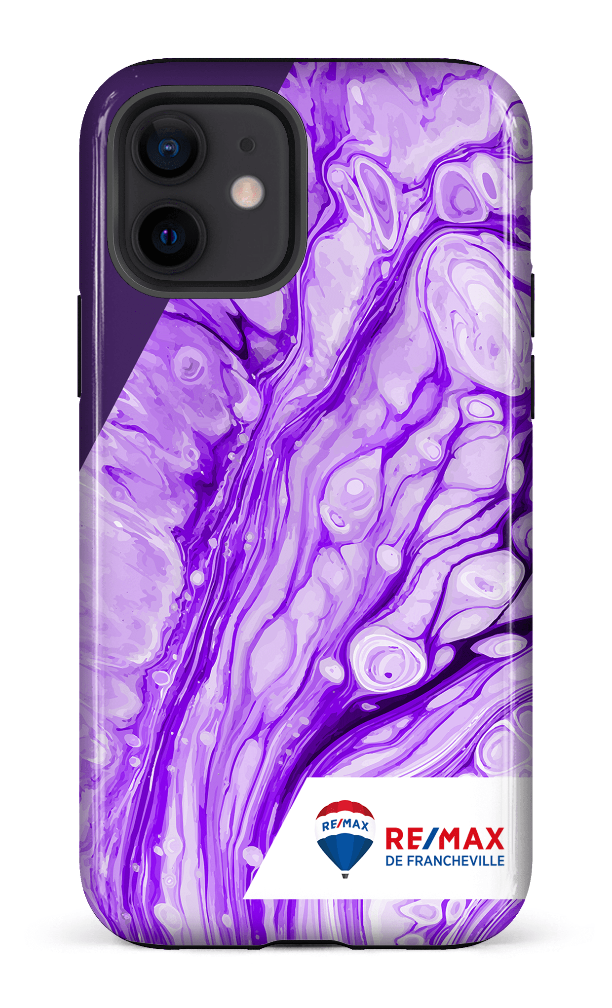 iPhone 12 Tough Peinture marbrée claire violette de Francheville -