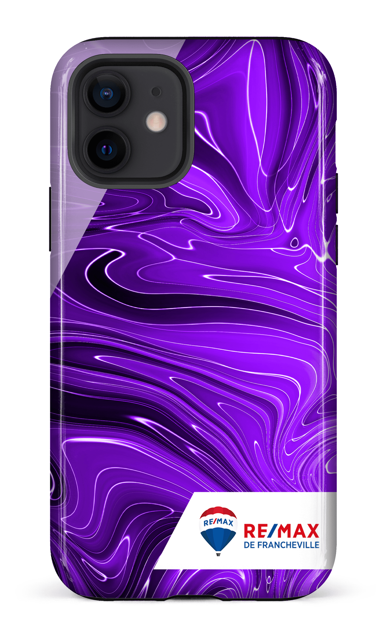 iPhone 12 Tough Peinture marbrée sombre violette de Francheville -