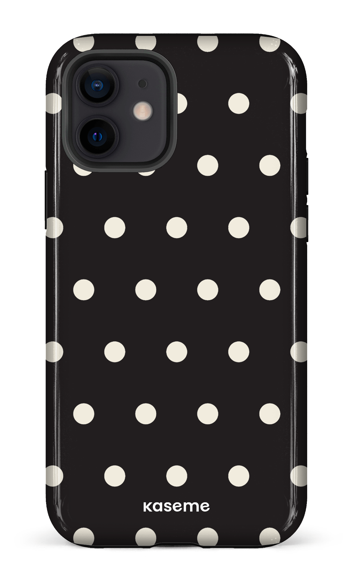 iPhone 12 Tough Polka Black -