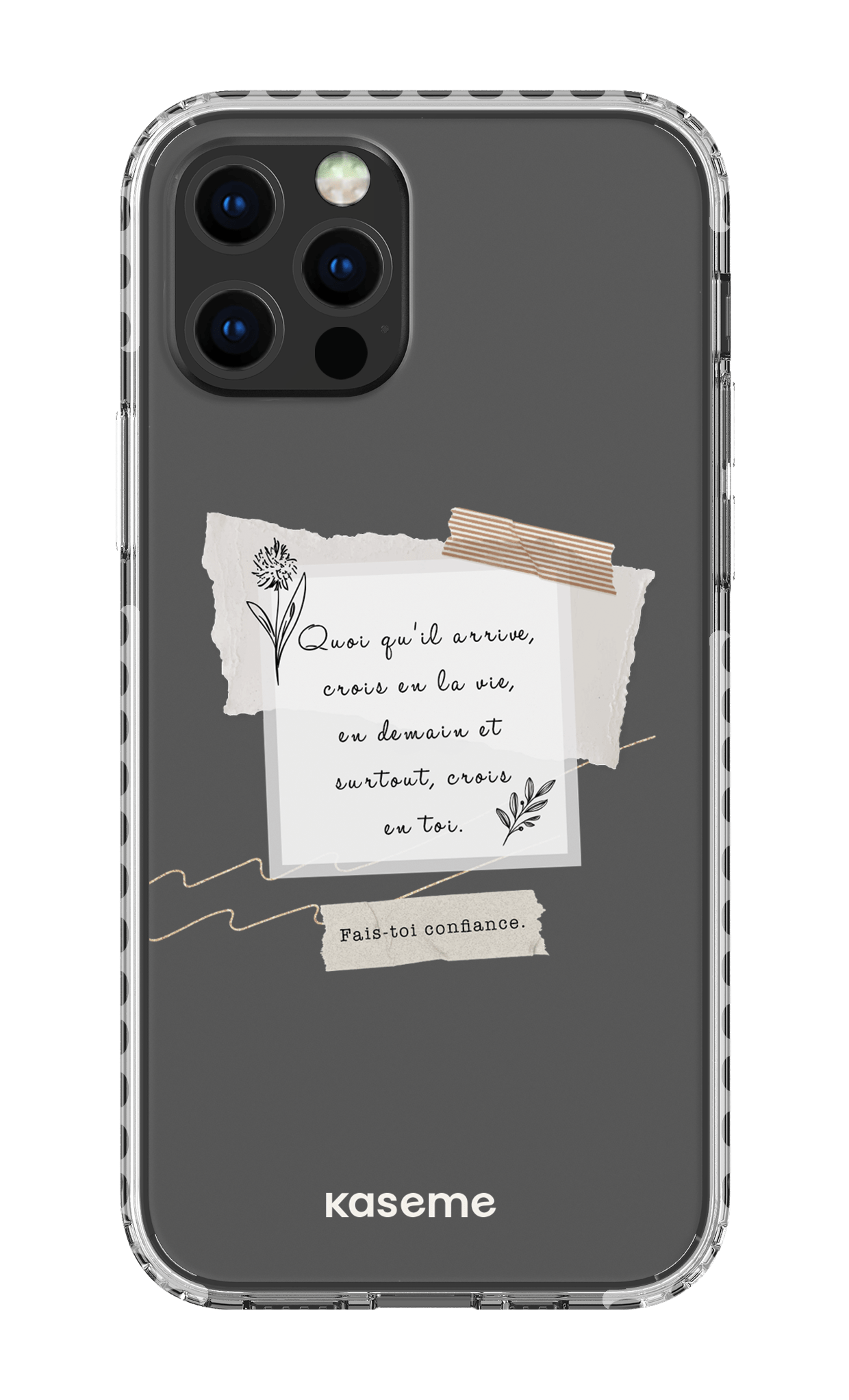 iPhone 12 pro Clear Case - White Foi Clear Case -