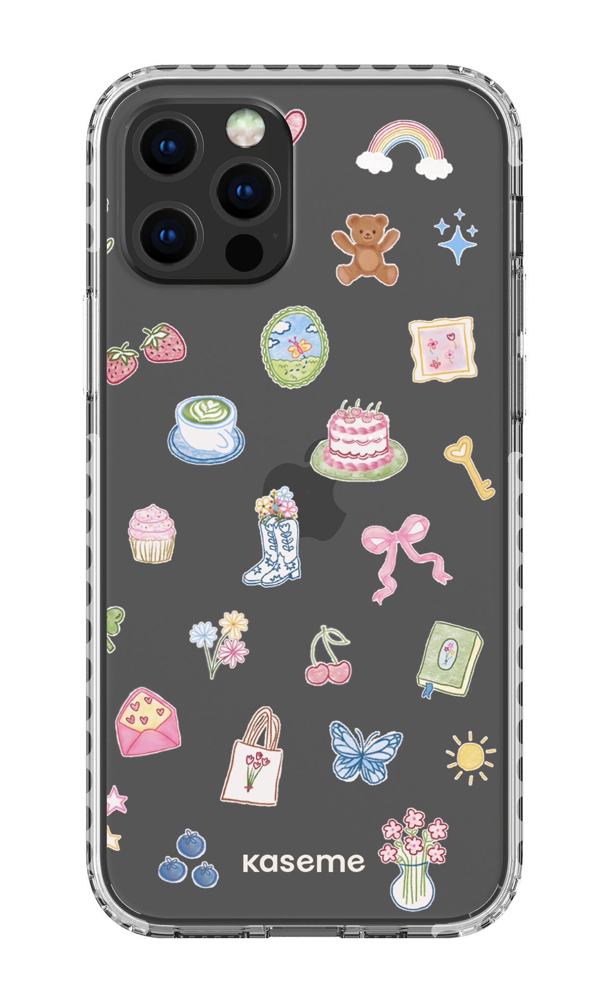 iPhone 12 pro Clear Case - White Poetry Clear Case -