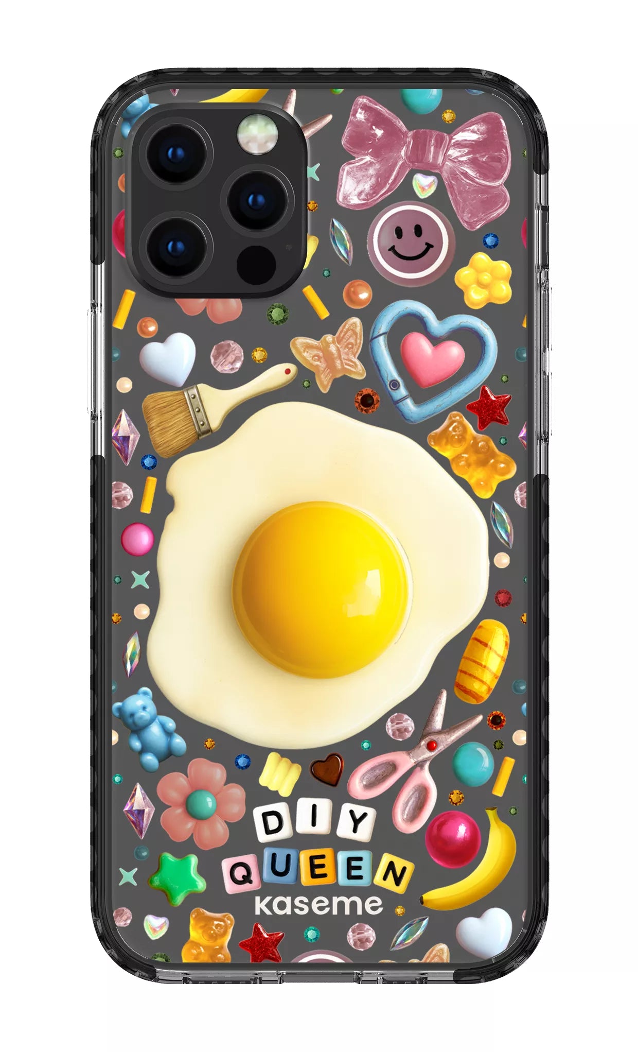 iPhone 12 pro Clear Case Black DIY Queen Clear Case by Marianne Plaisance -