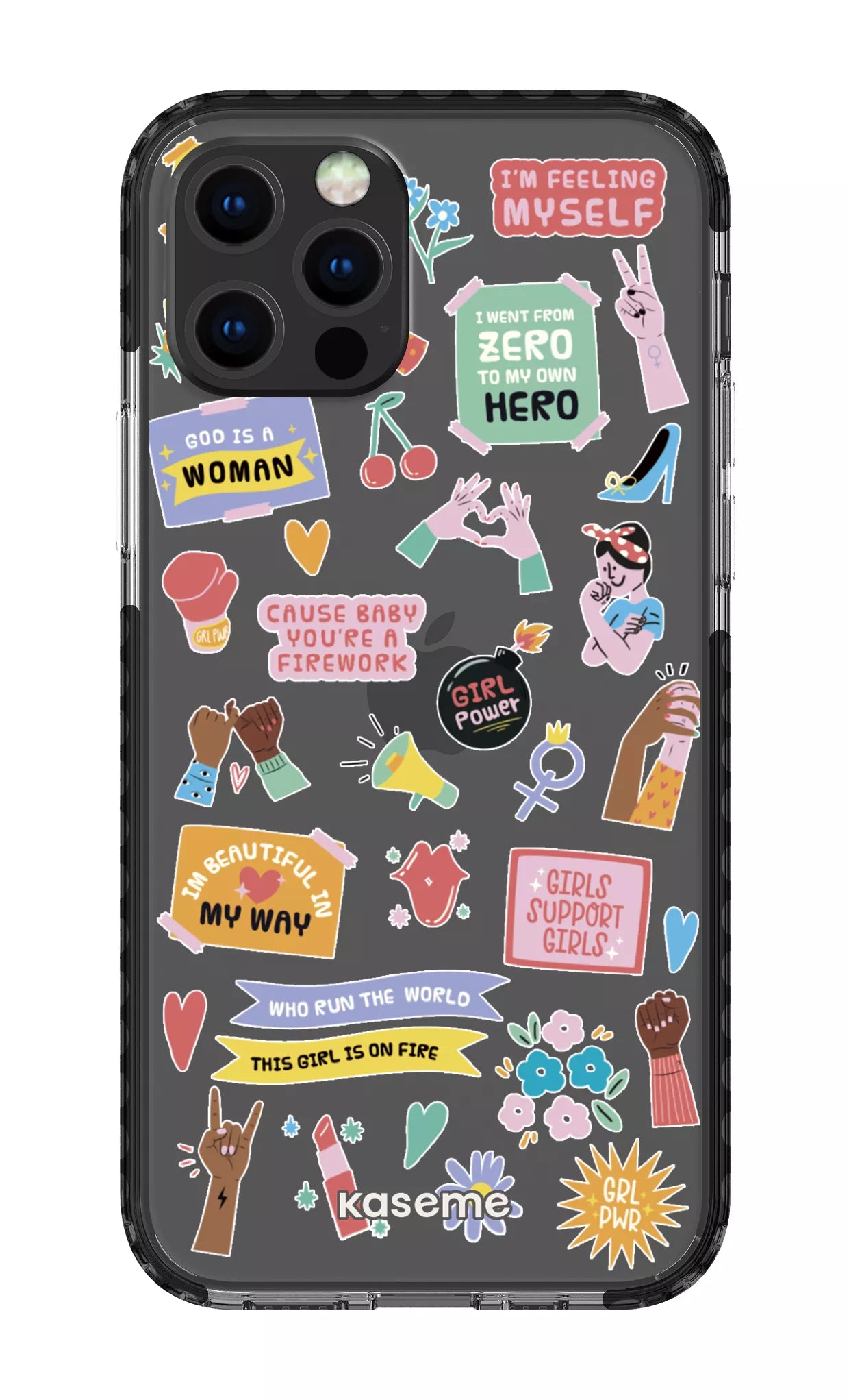 iPhone 12 pro Clear Case Black Girl Boss Clear Case -