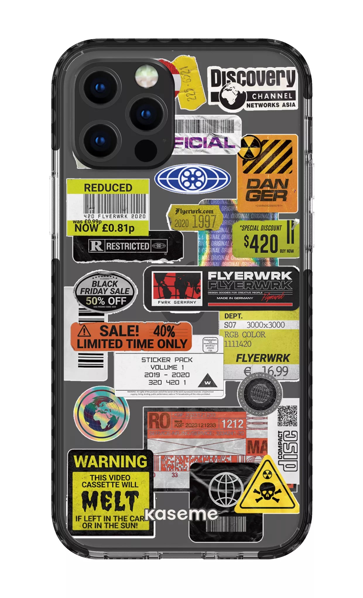 iPhone 12 pro Clear Case Black Melt Clear Case -