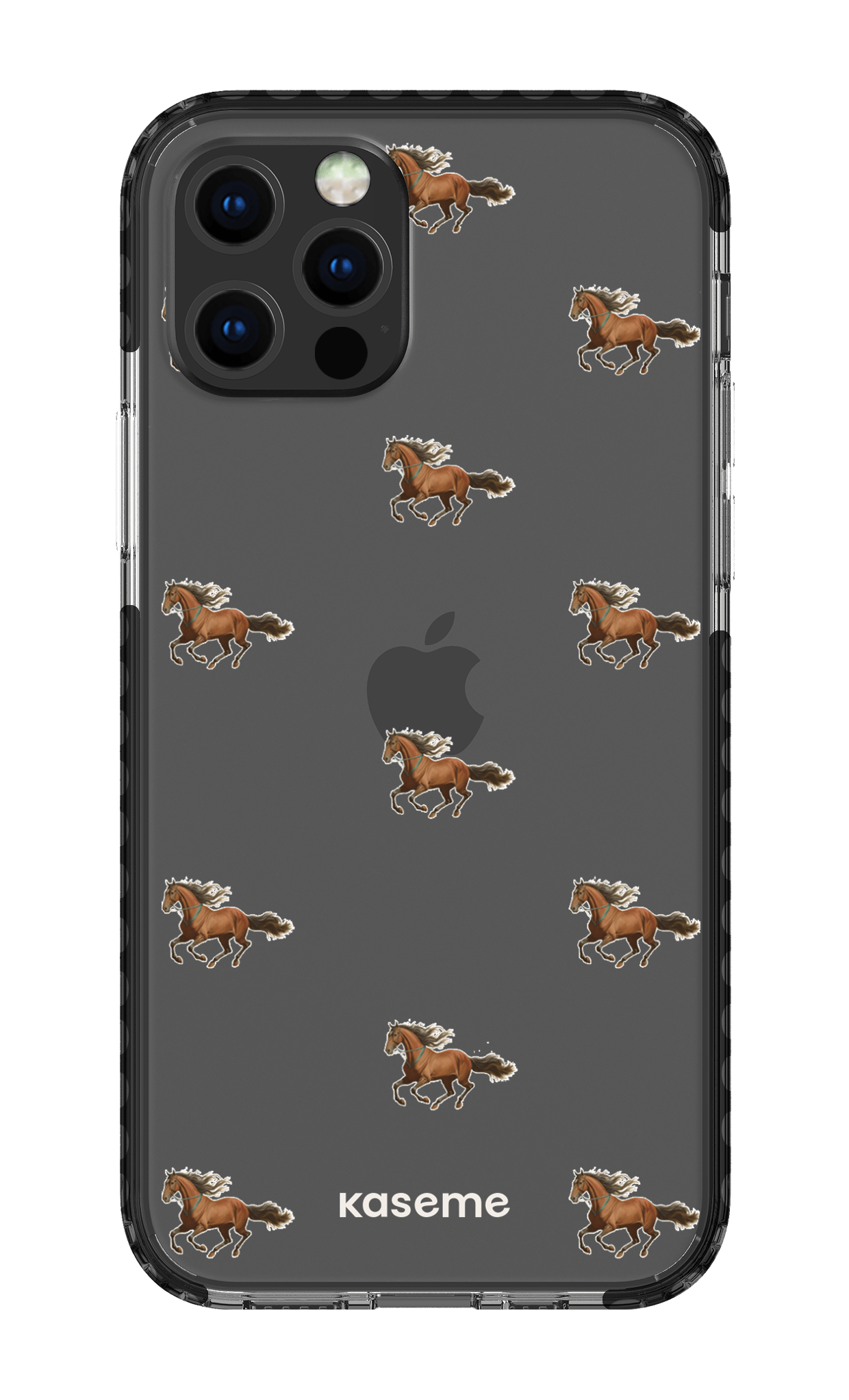 iPhone 12 pro Clear Case Black Saddle Clear Case -