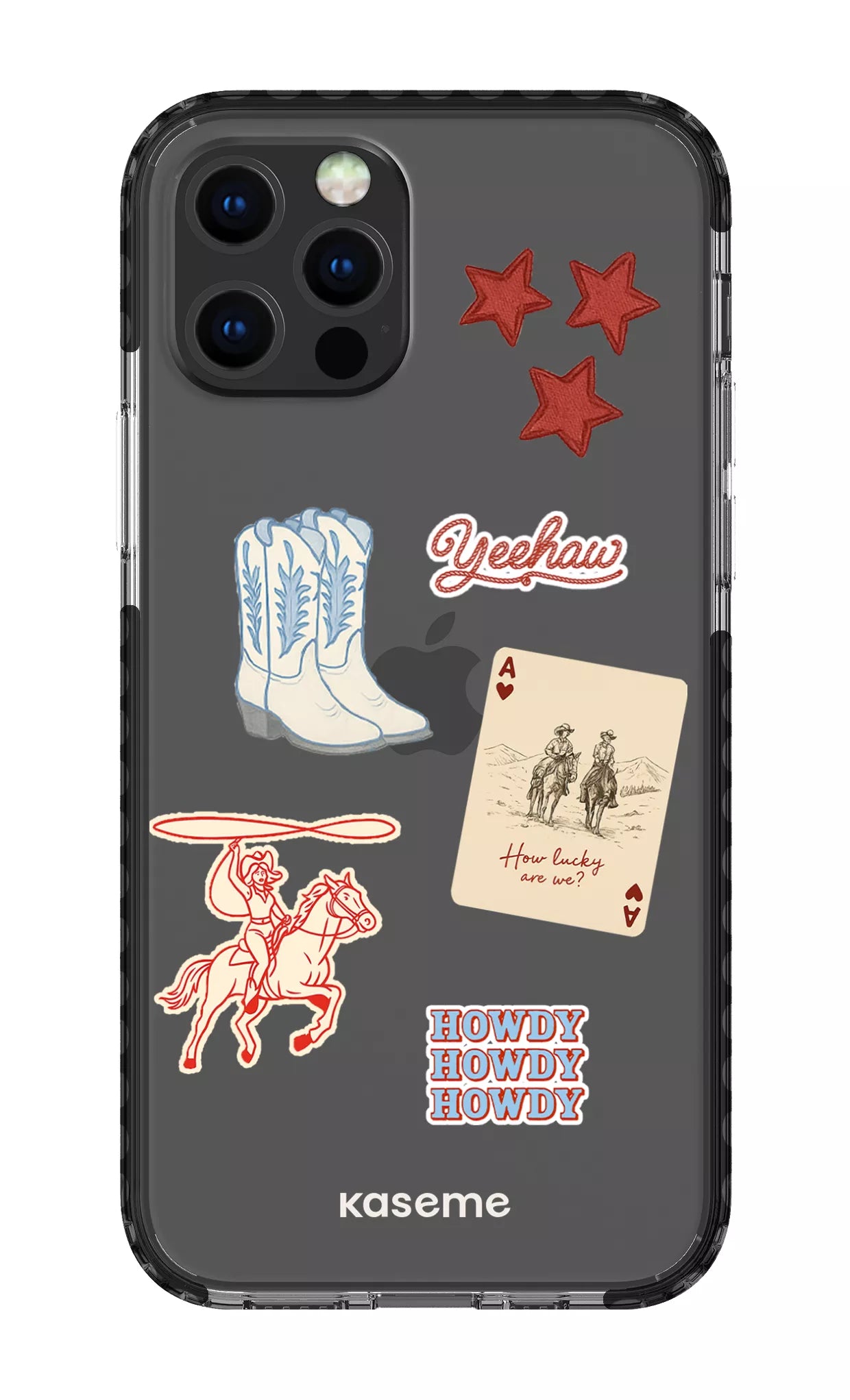 iPhone 12 pro Clear Case Black Yeehaw Clear Case -