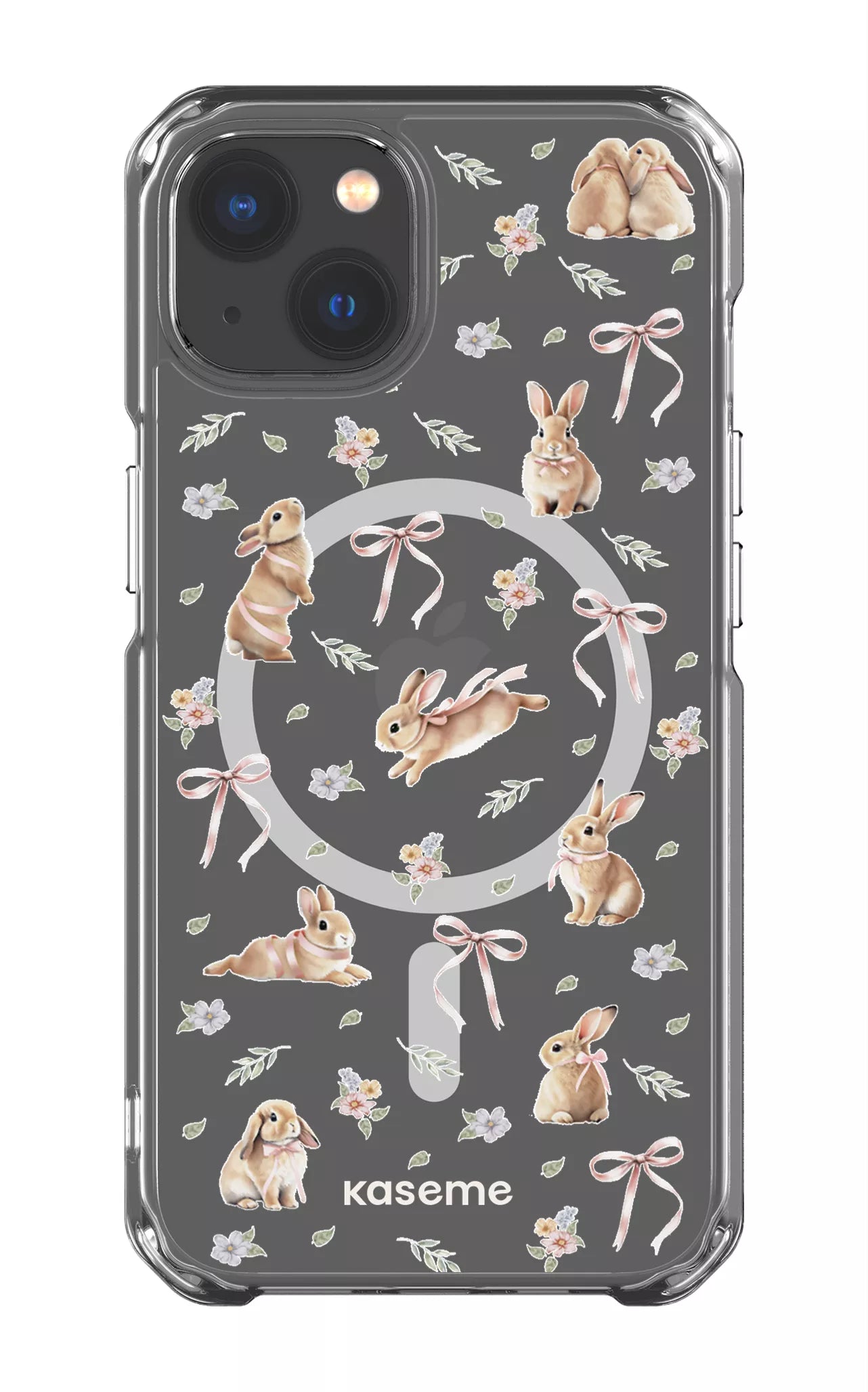 iPhone 13 Clear Case - Magsafe Bunny Bloom Clear Case -