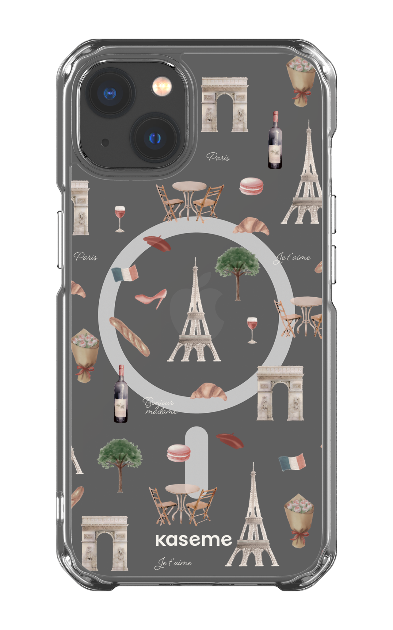 iPhone 13 Clear Case - Magsafe Je t'aime Paris Clear Case -