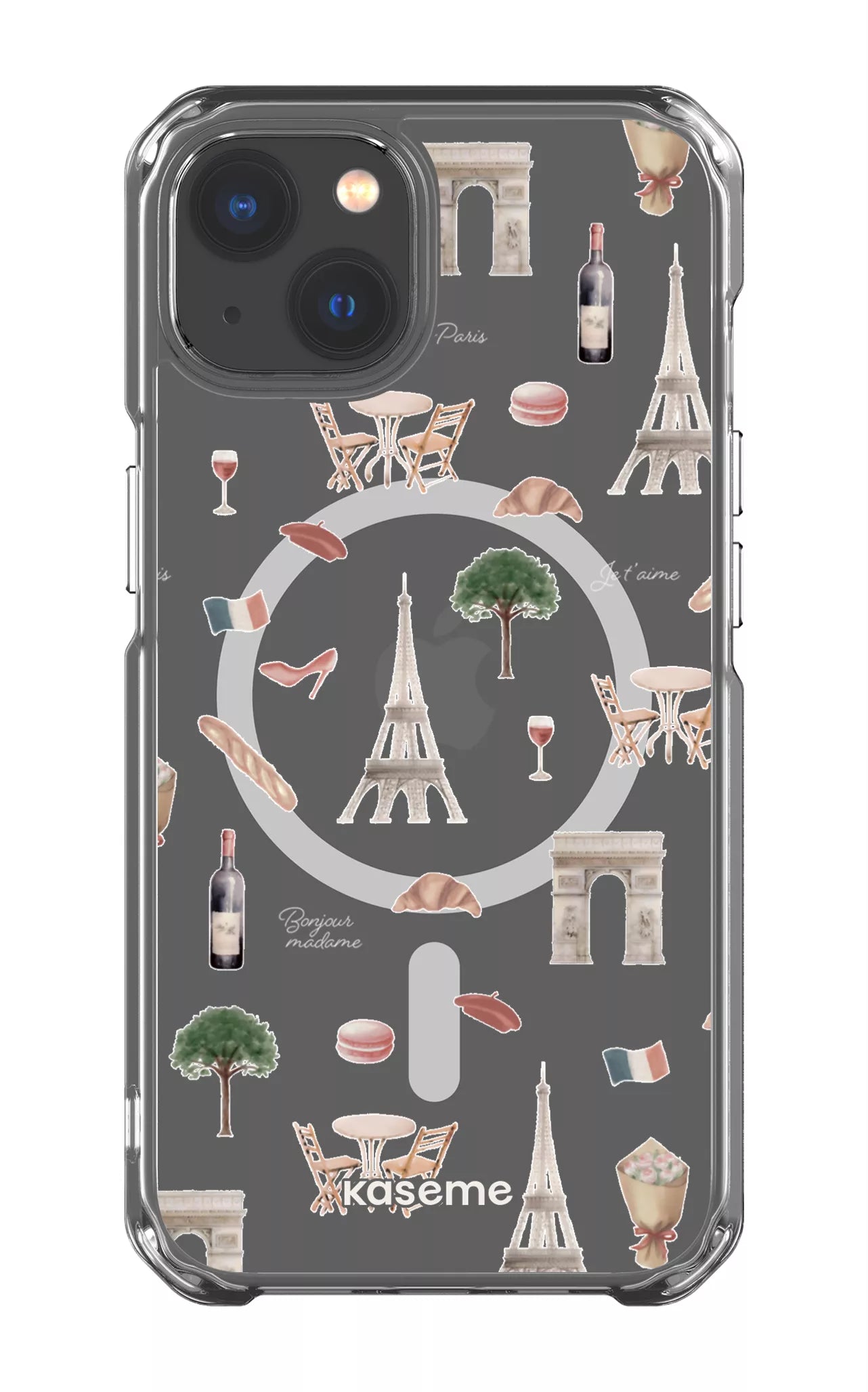 iPhone 13 Clear Case - Magsafe Je t'aime Paris Clear Case -