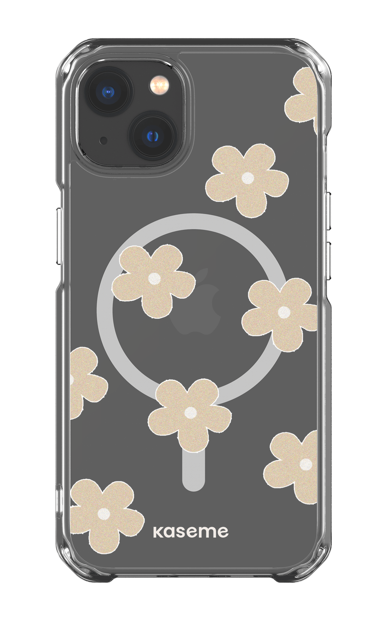 iPhone 13 Clear Case - Magsafe Woodstock Beige Clear Case -