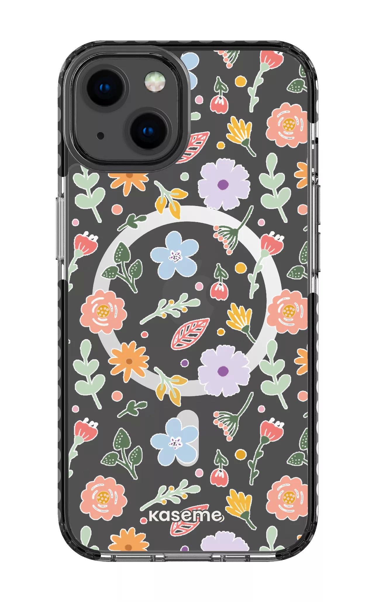 iPhone 13 Clear Case Magsafe - Black Charm Clear Case -