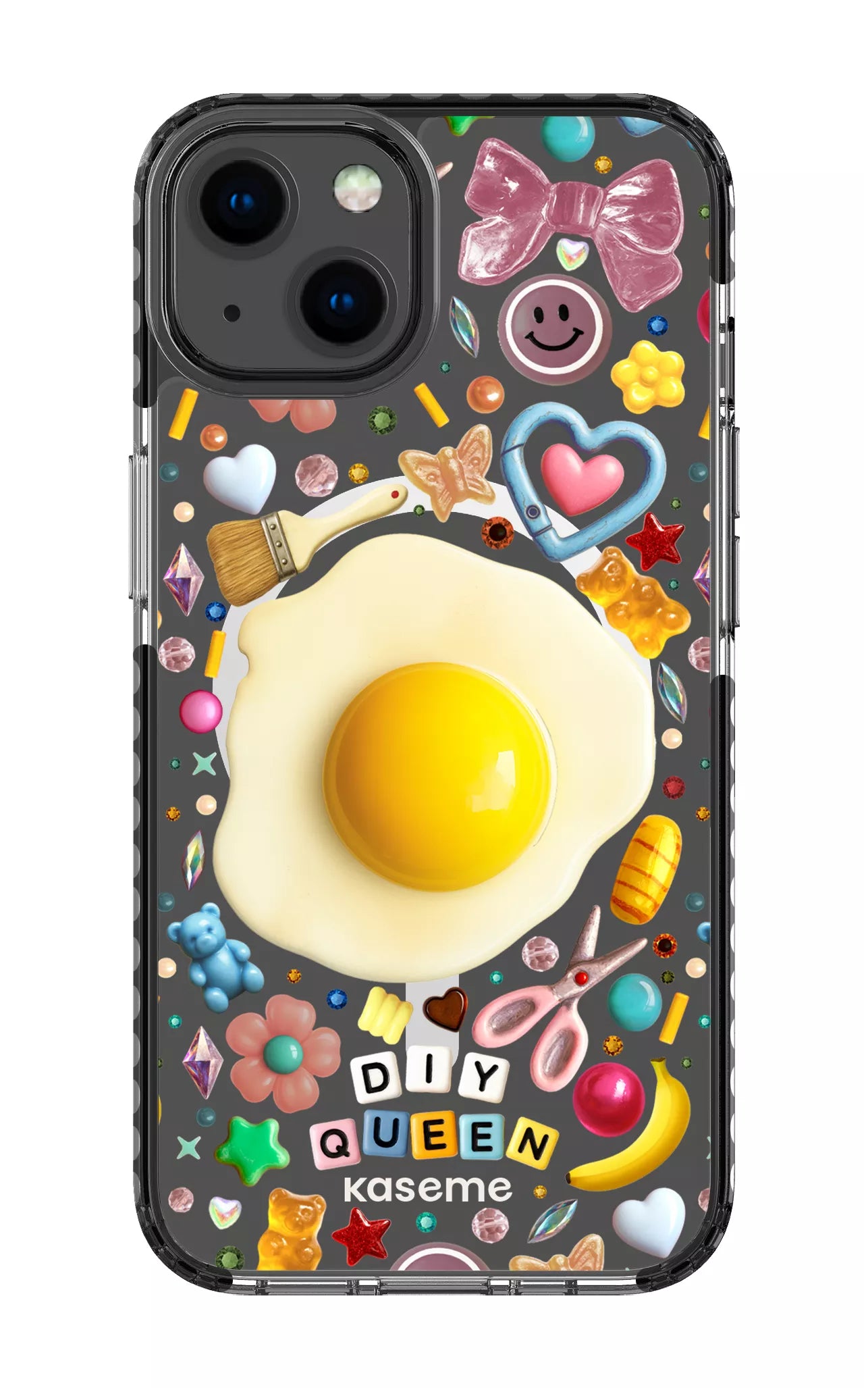 iPhone 13 Clear Case Magsafe - Black DIY Queen Clear Case by Marianne Plaisance -