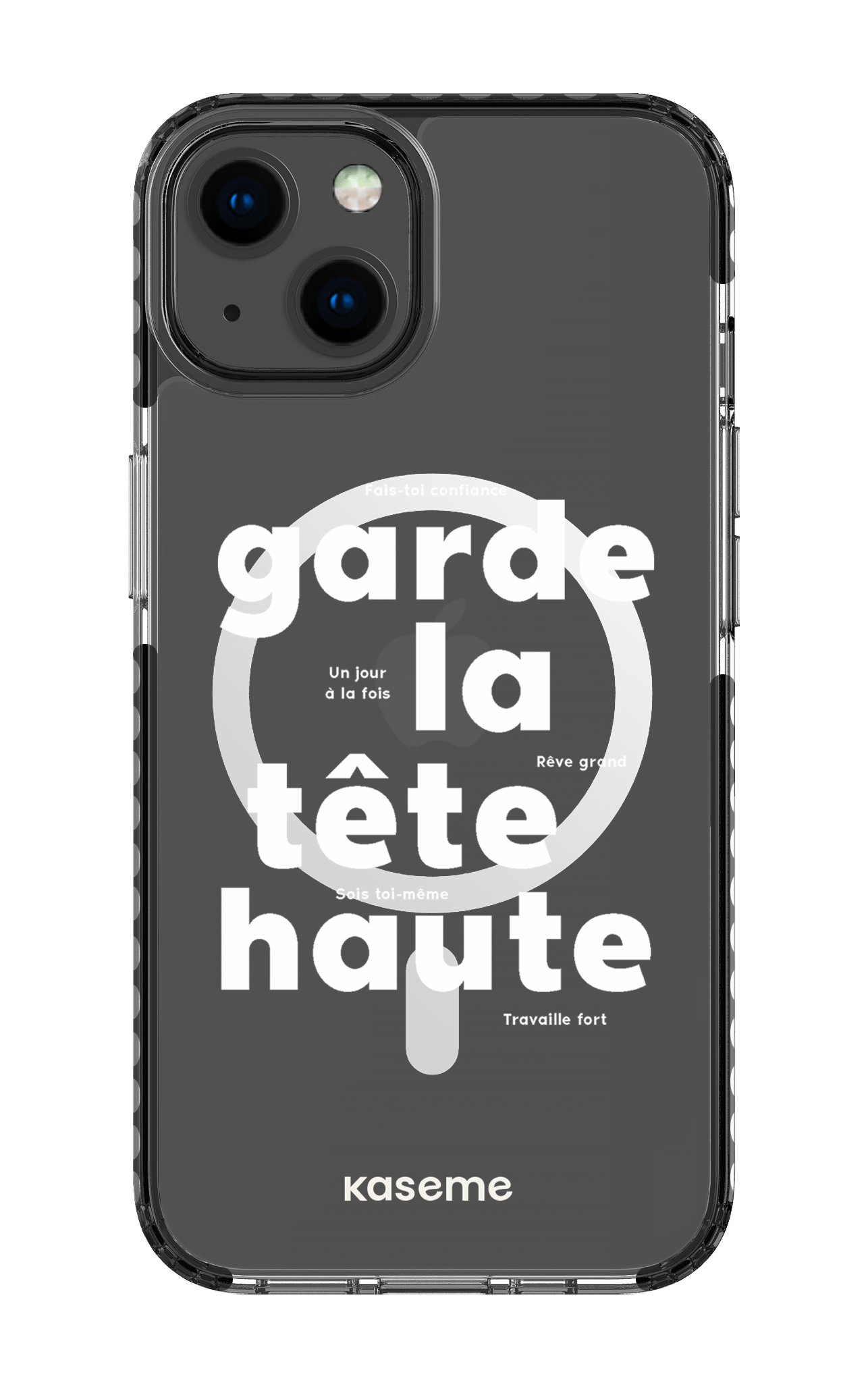 iPhone 13 Clear Case Magsafe - Black État d'esprit Clear Case -