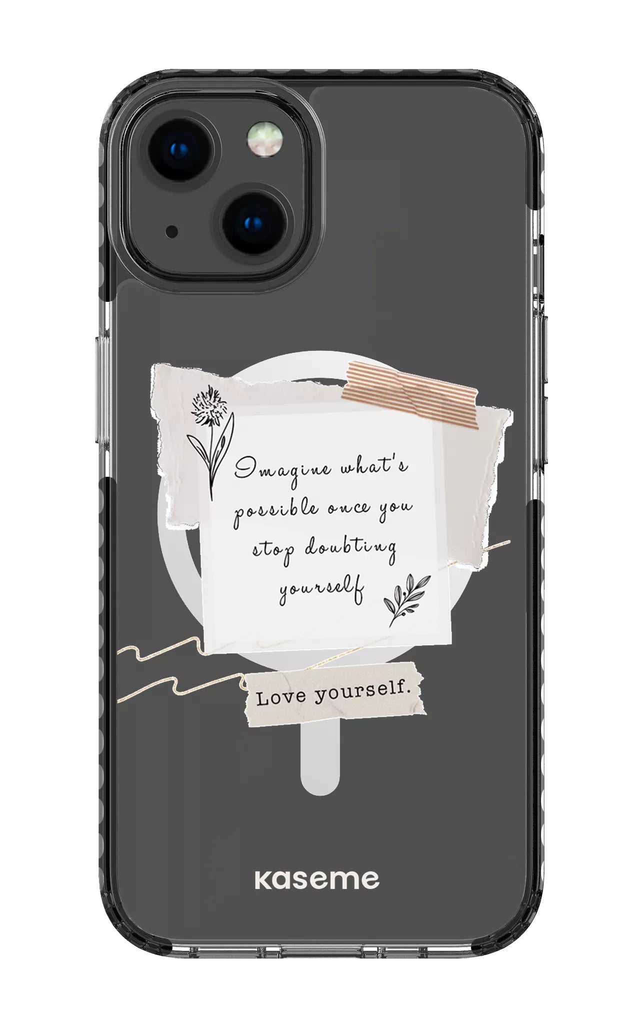 iPhone 13 Clear Case Magsafe - Black Faith Clear Case -