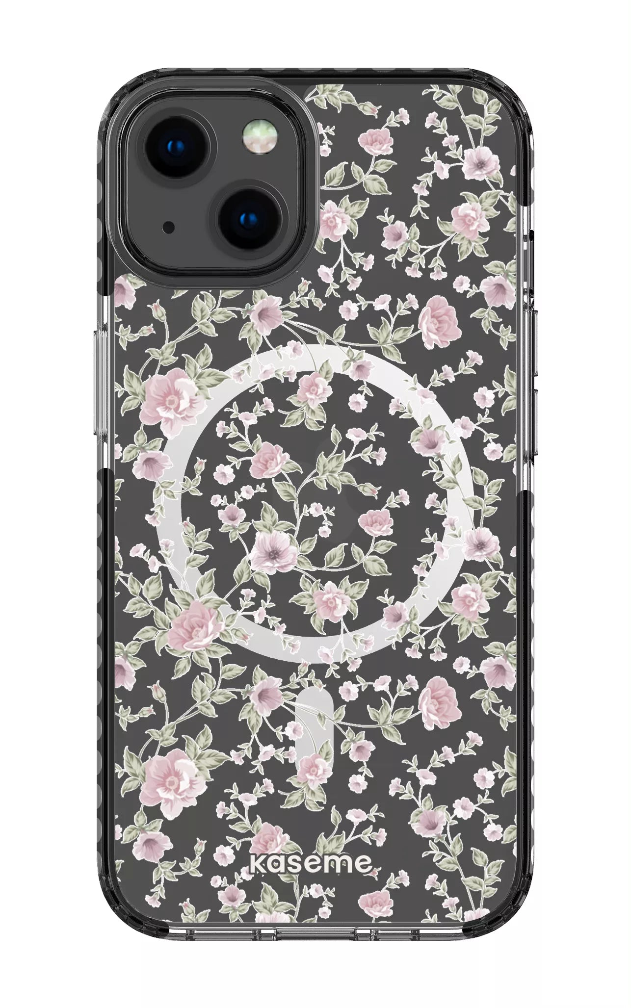 iPhone 13 Clear Case Magsafe - Black La Vie en Rose Clear Case -