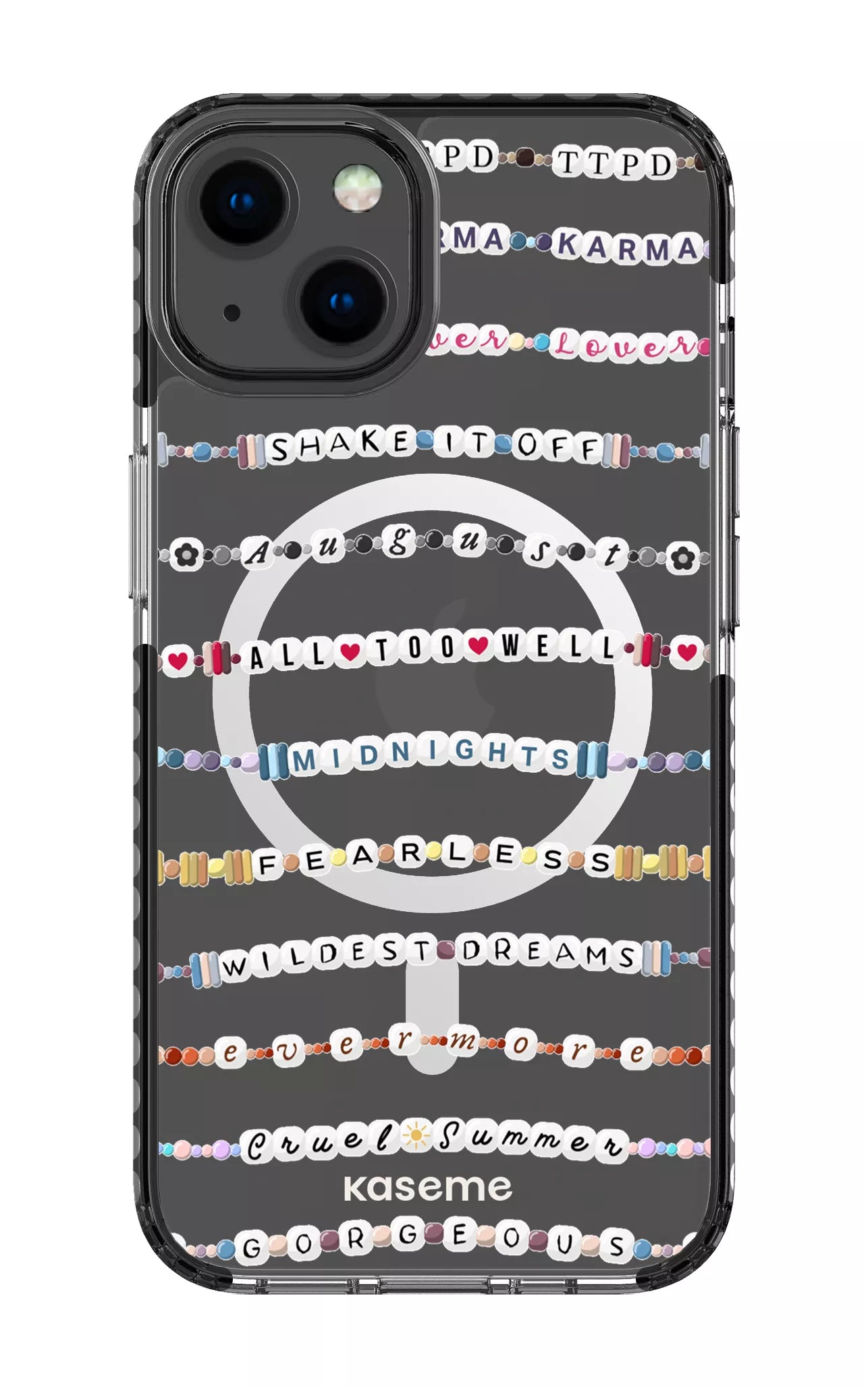 iPhone 13 Clear Case Magsafe - Black Love Story Clear Case -