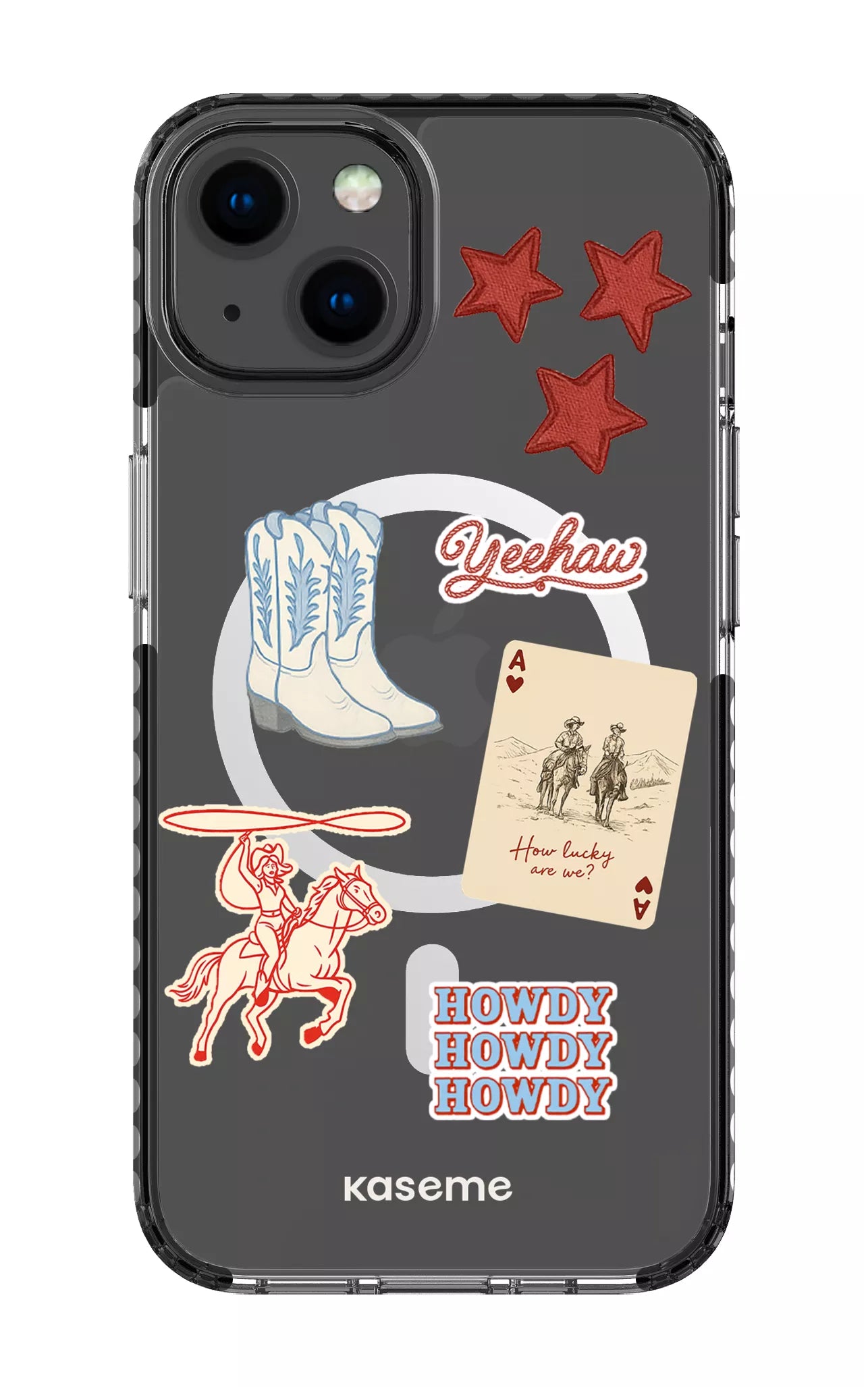 iPhone 13 Clear Case Magsafe - Black Yeehaw Clear Case -